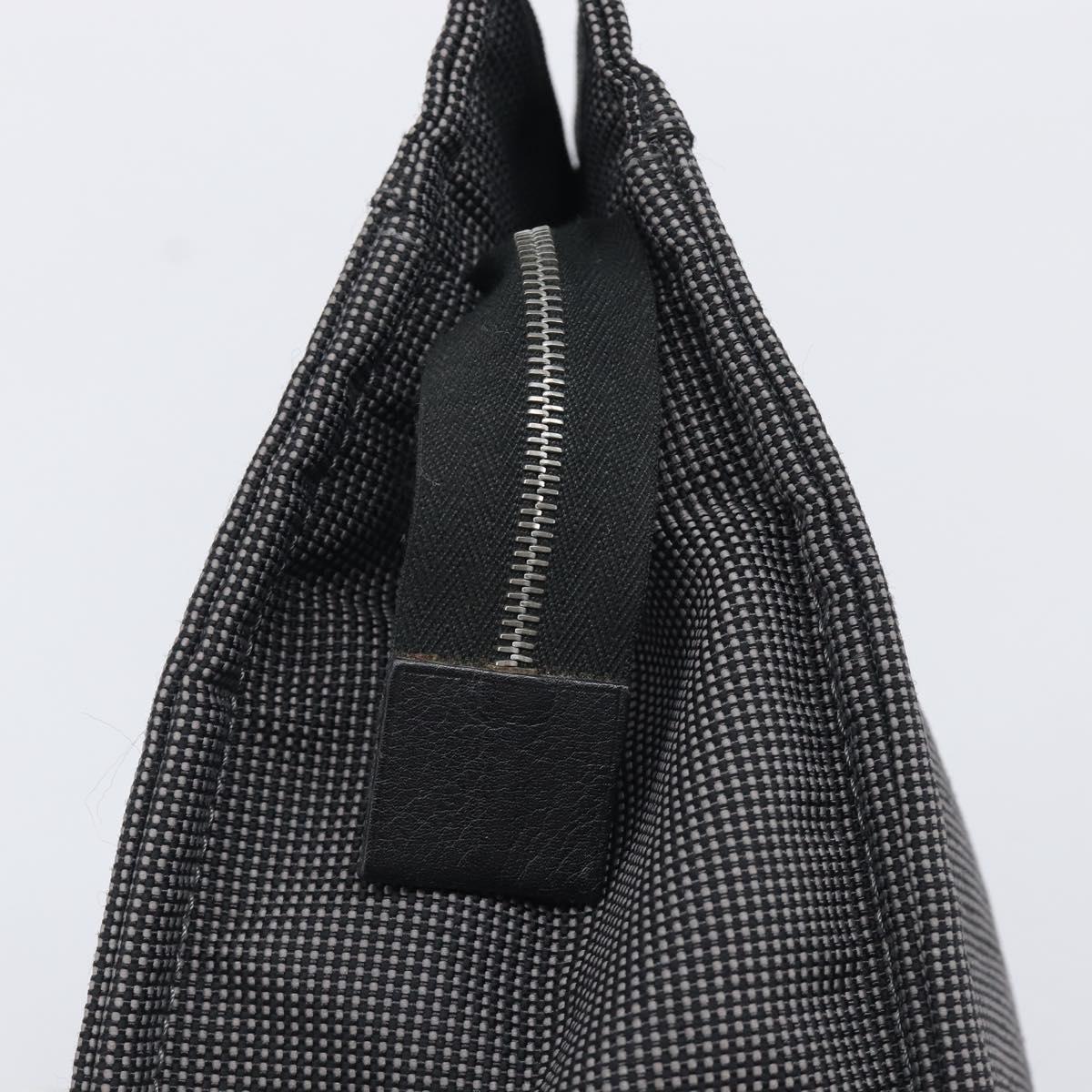 HERMES Her Line Clutch Bag Canvas Gray Auth 205344A
