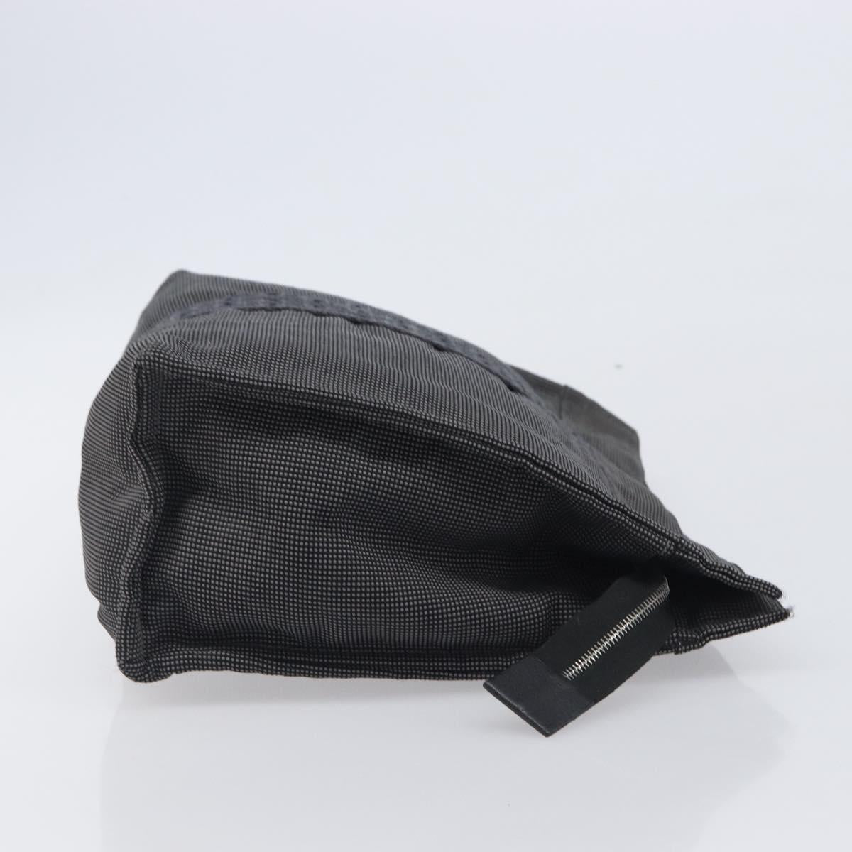 HERMES Her Line Clutch Bag Canvas Gray Auth 205344A