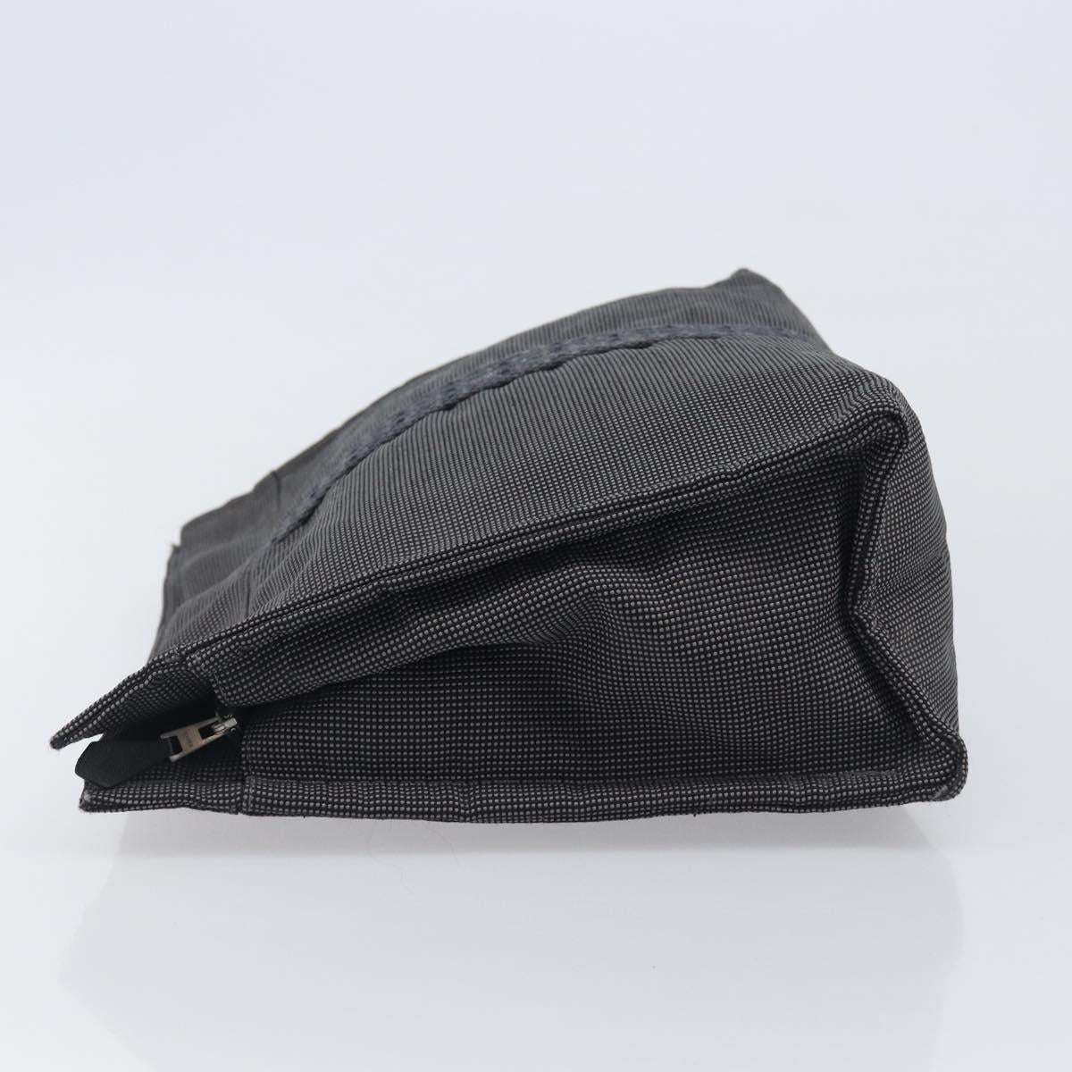 HERMES Her Line Clutch Bag Canvas Gray Auth 205344A
