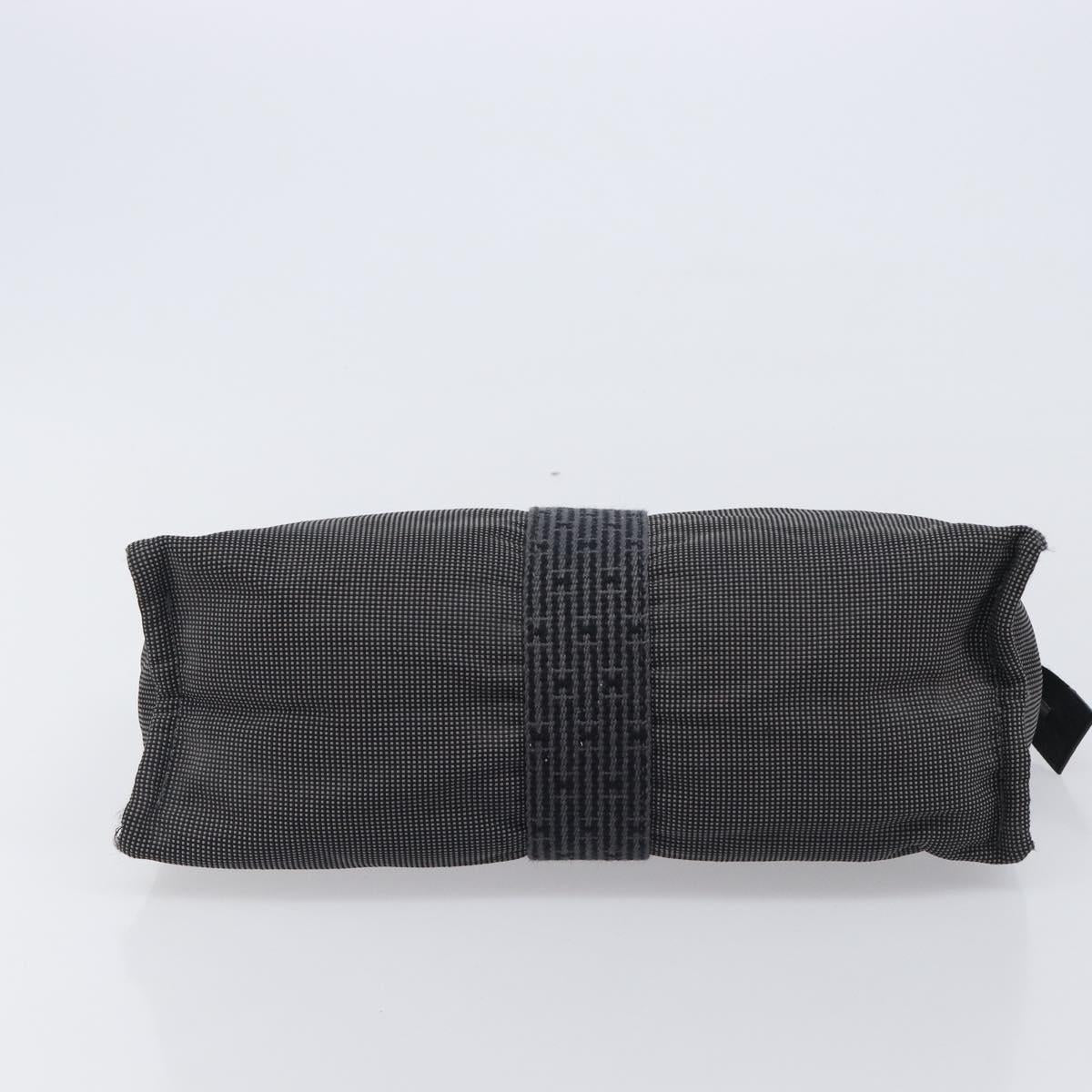 HERMES Her Line Clutch Bag Canvas Gray Auth 205344A