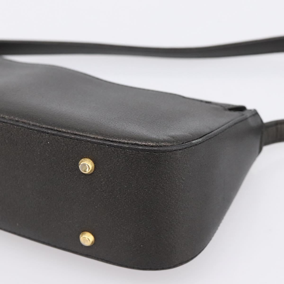 GIVENCHY Shoulder Bag Leather Black Gold Auth 205350A