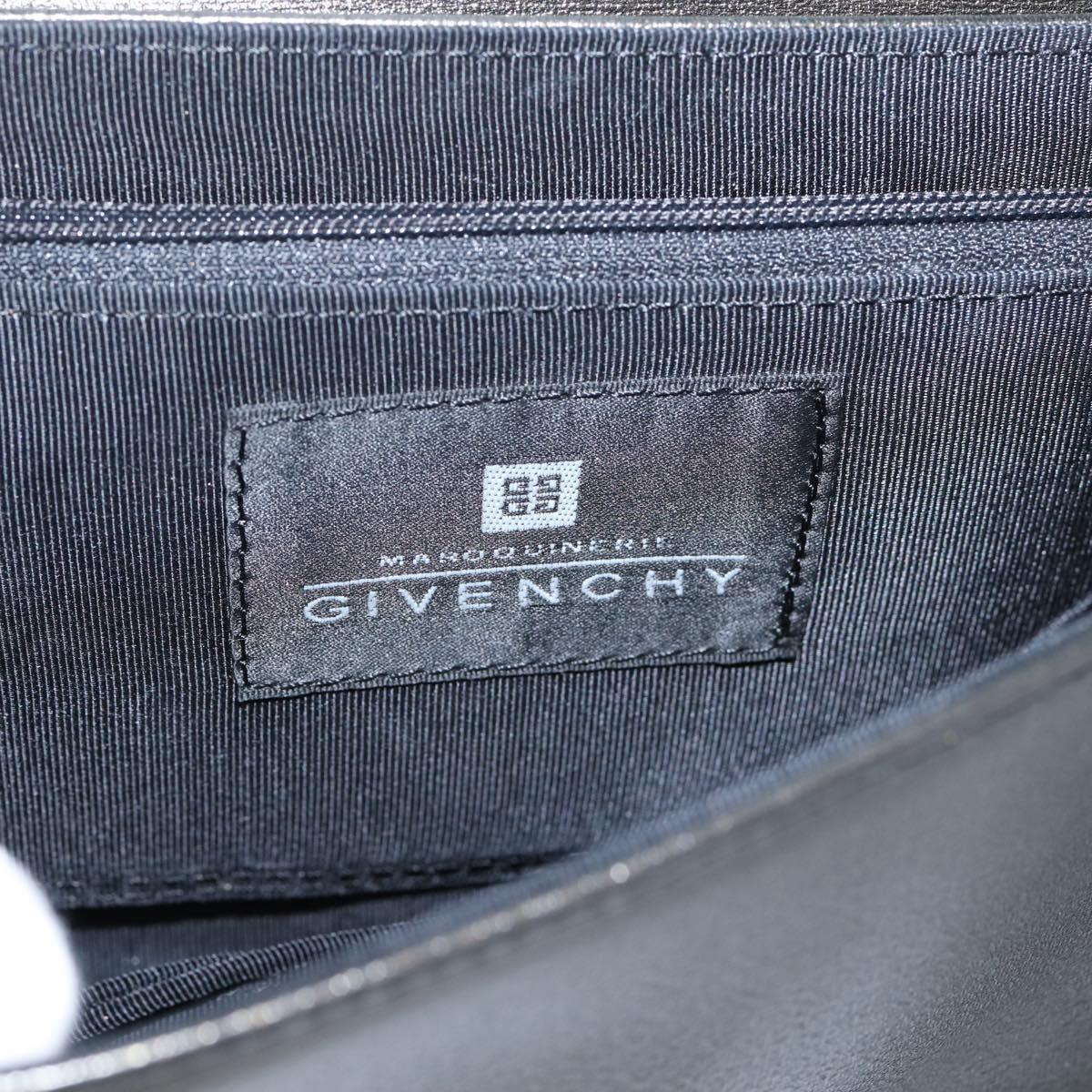 GIVENCHY Shoulder Bag Leather Black Gold Auth 205350A