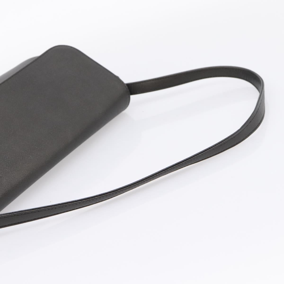 GIVENCHY Shoulder Bag Leather Black Gold Auth 205350A