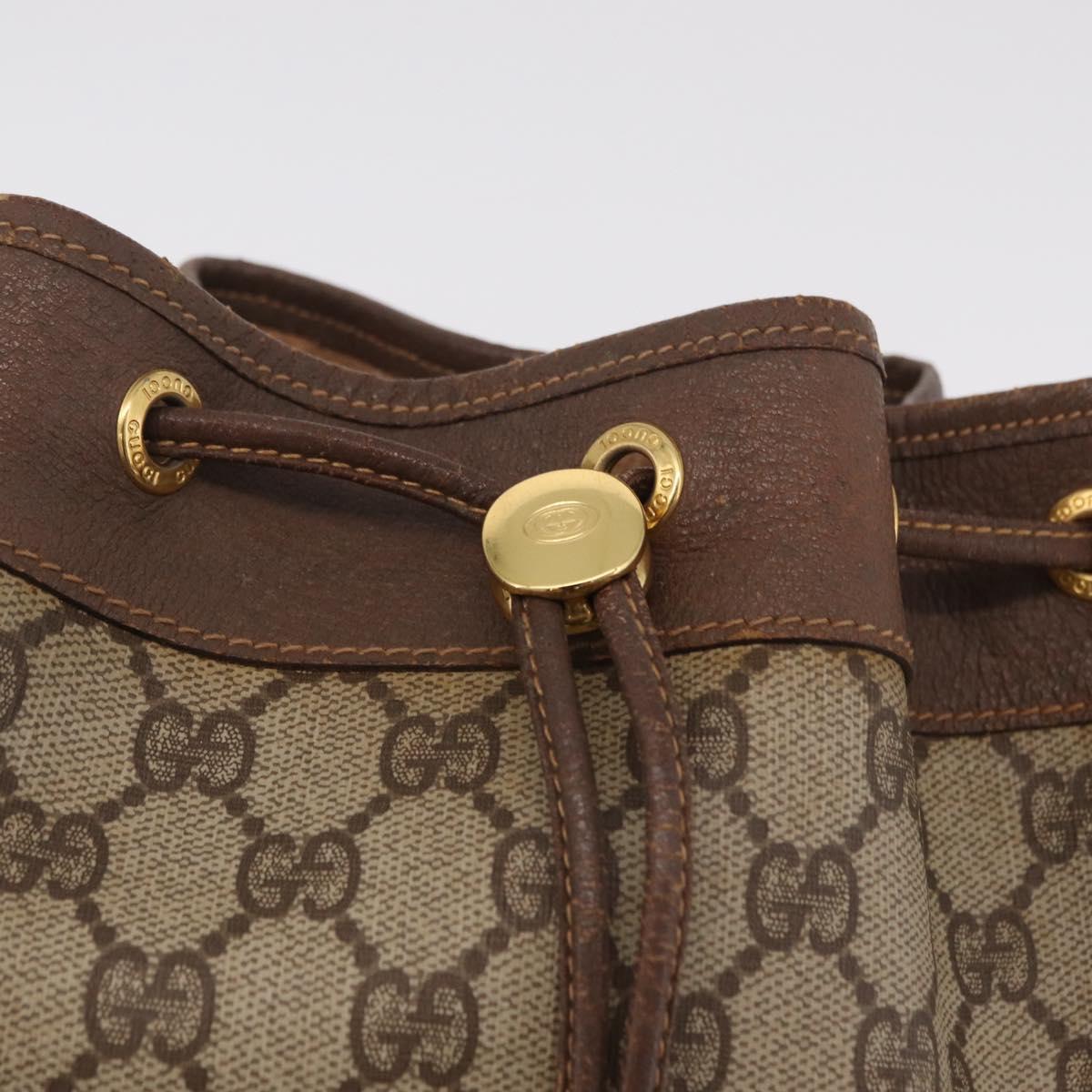 GUCCI GG Supreme Web Sherry Line Bag PVC Beige Gold 001 115 0933 Auth 205351