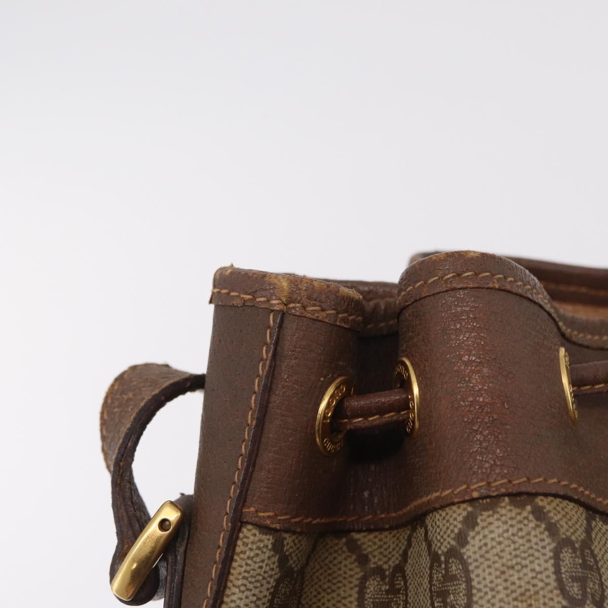 GUCCI GG Supreme Web Sherry Line Bag PVC Beige Gold 001 115 0933 Auth 205351