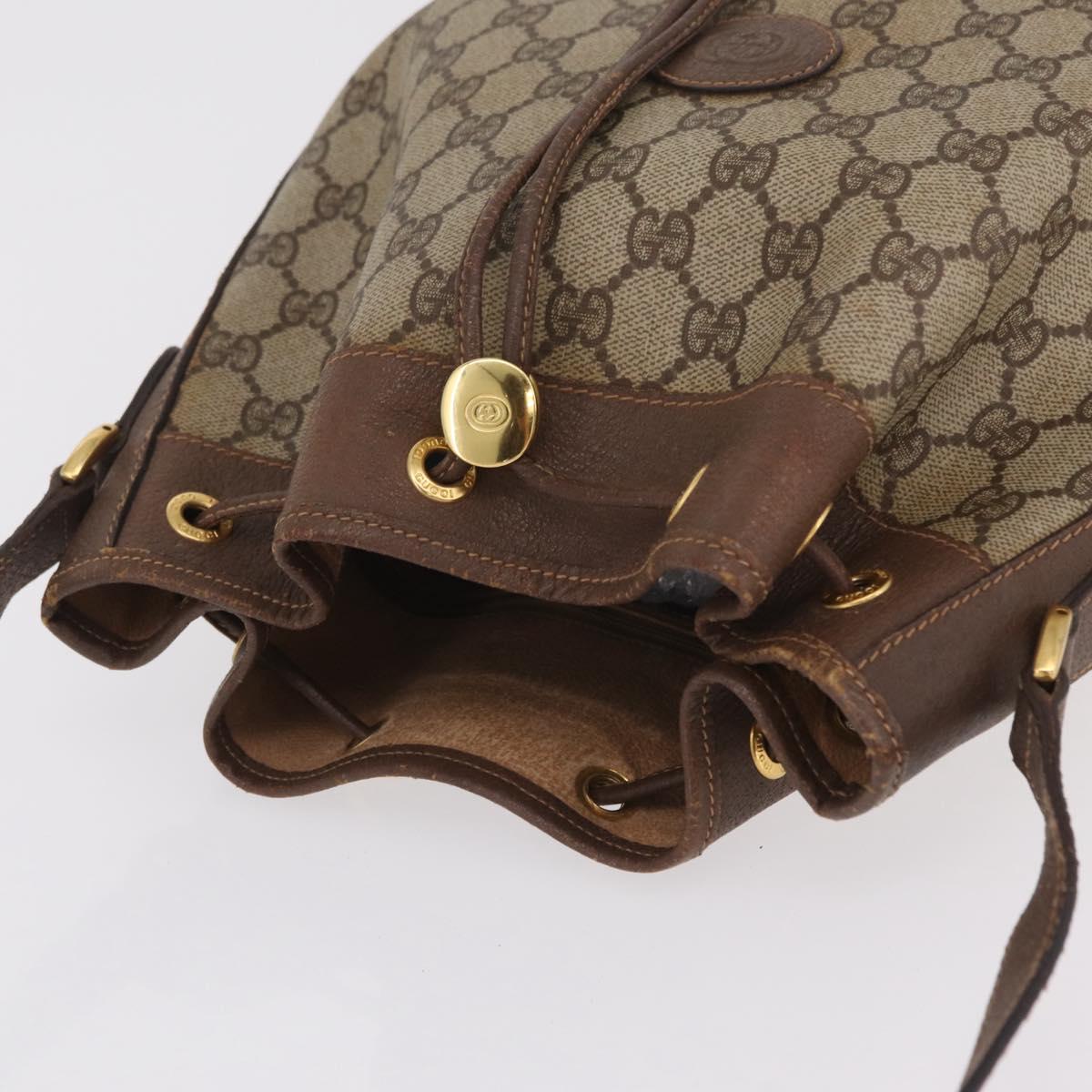 GUCCI GG Supreme Web Sherry Line Bag PVC Beige Gold 001 115 0933 Auth 205351