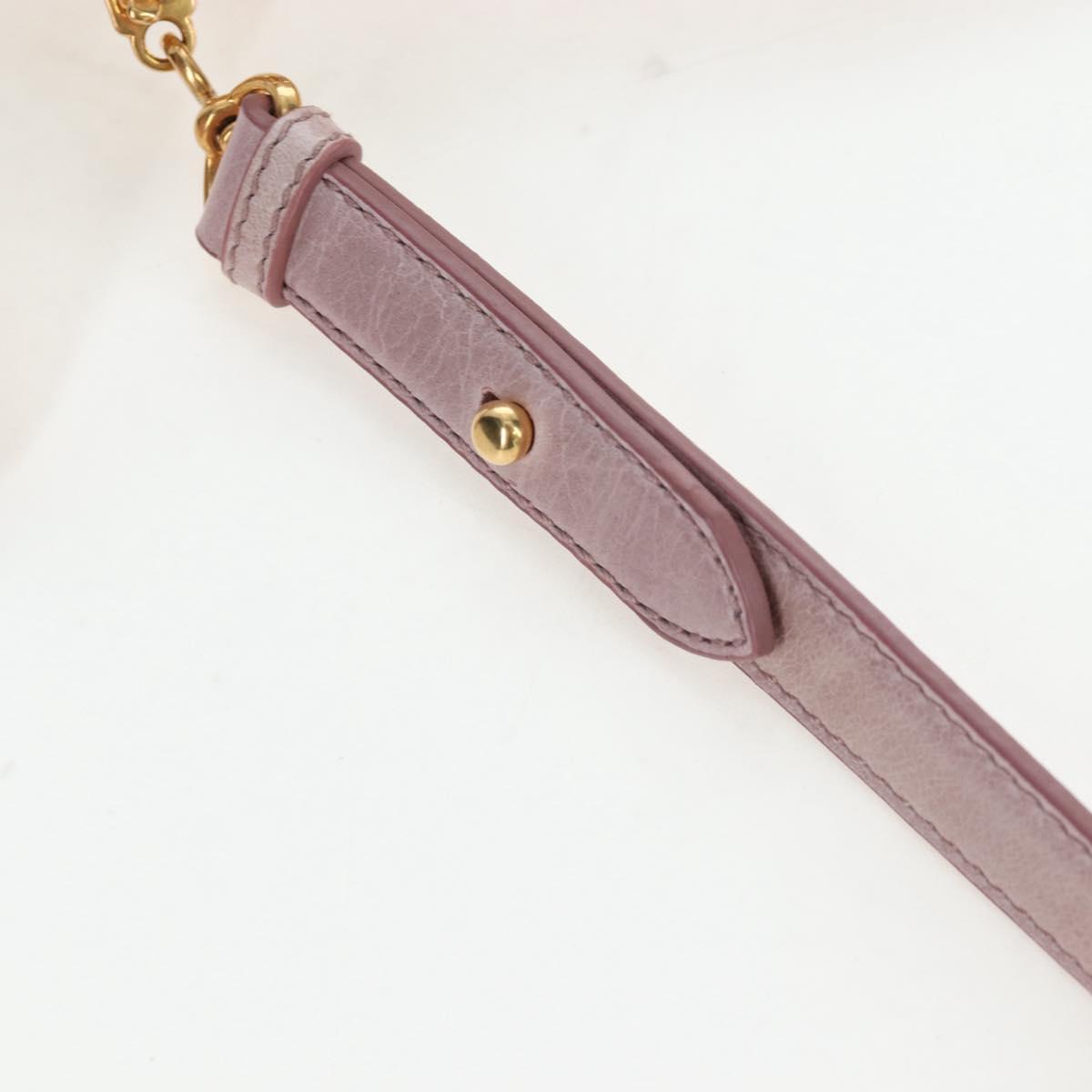 Miu Miu Matelasse Hand Bag Leather 2way Beige Gold Auth 205358V