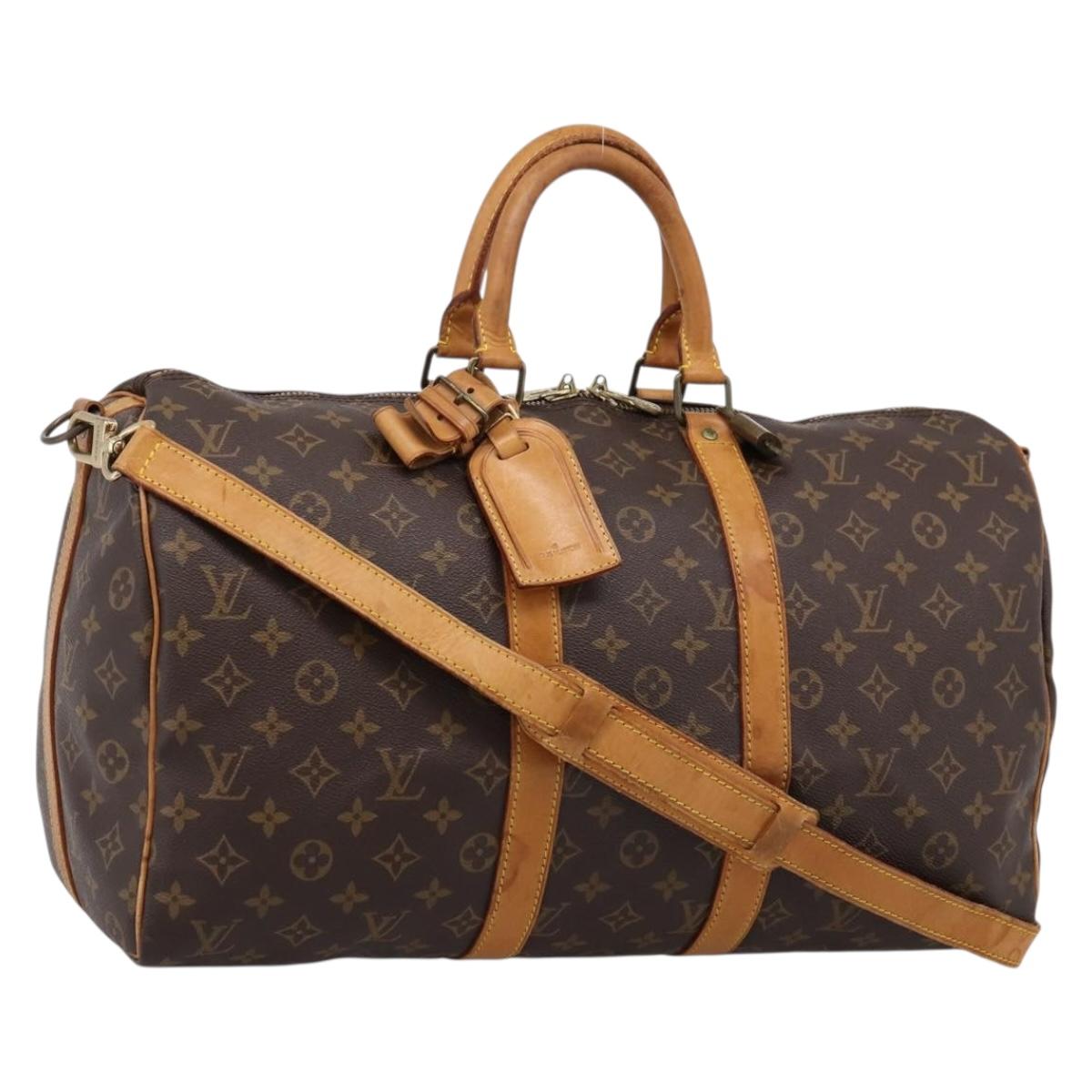 LOUIS VUITTON Monogram Keepall Bandouliere 45 Boston Bag M41418 LV Auth 205359A