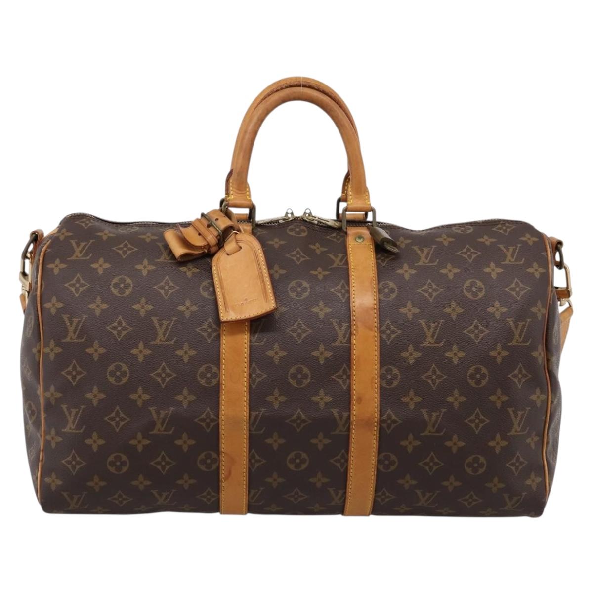LOUIS VUITTON Monogram Keepall Bandouliere 45 Boston Bag M41418 LV Auth 205359A