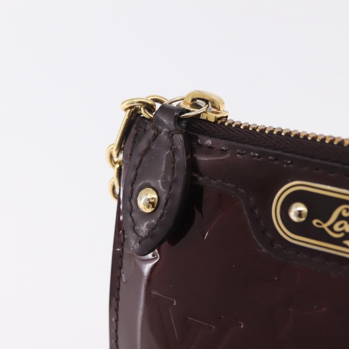 LOUIS VUITTON Vernis Pochette Cles NM Purse Rouge Favist M90220 LV Auth 205363A