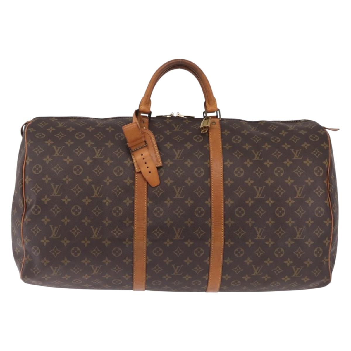 LOUIS VUITTON Monogram Keepall 60 Boston Bag M41422 LV Auth 205364V