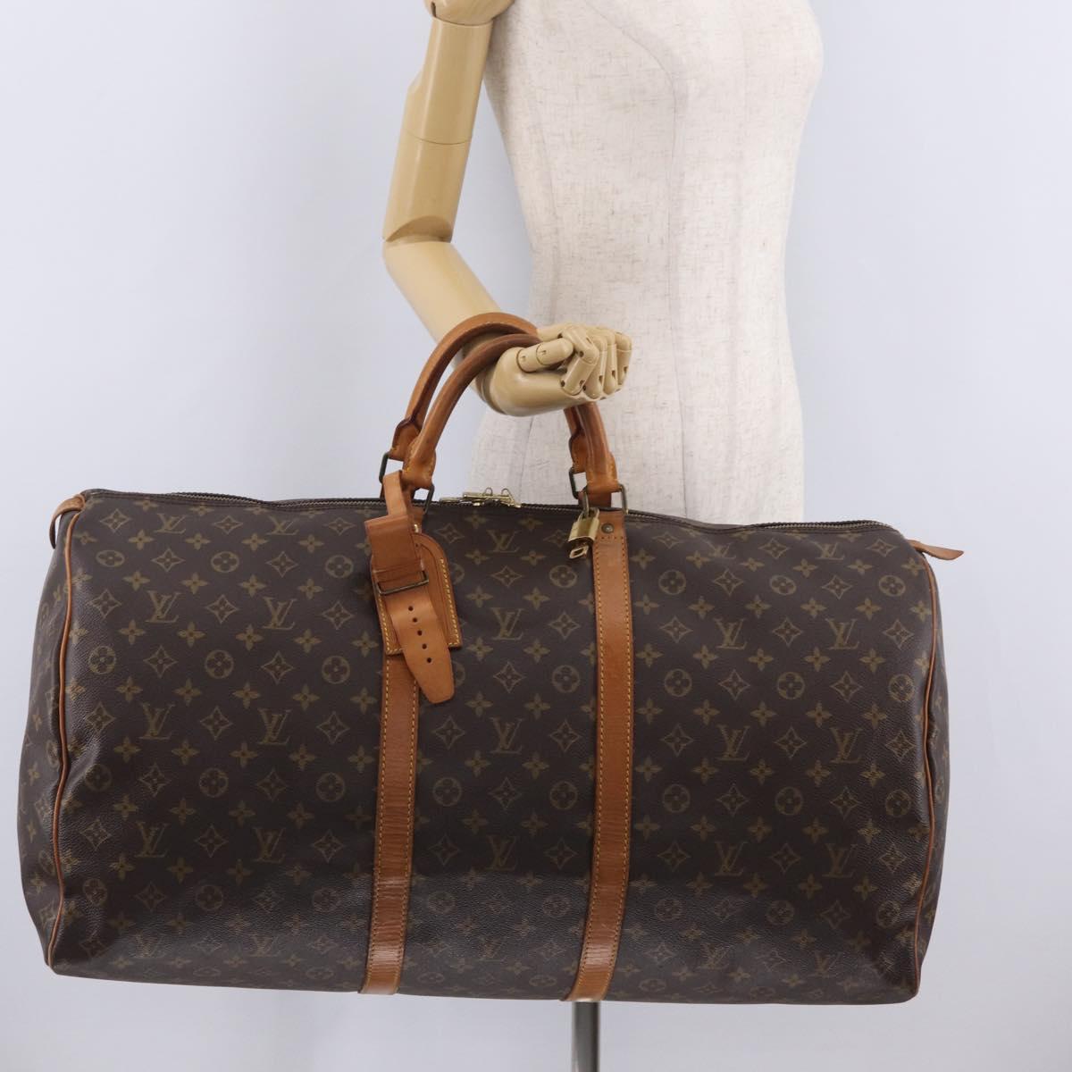 LOUIS VUITTON Monogram Keepall 60 Boston Bag M41422 LV Auth 205364V