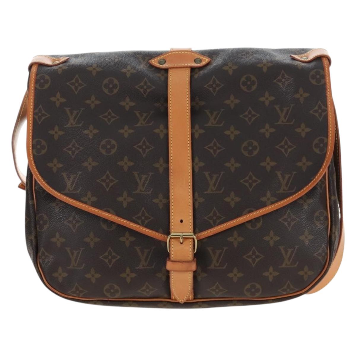 LOUIS VUITTON Monogram Saumur 35 Shoulder Bag M42254 LV Auth 205365V