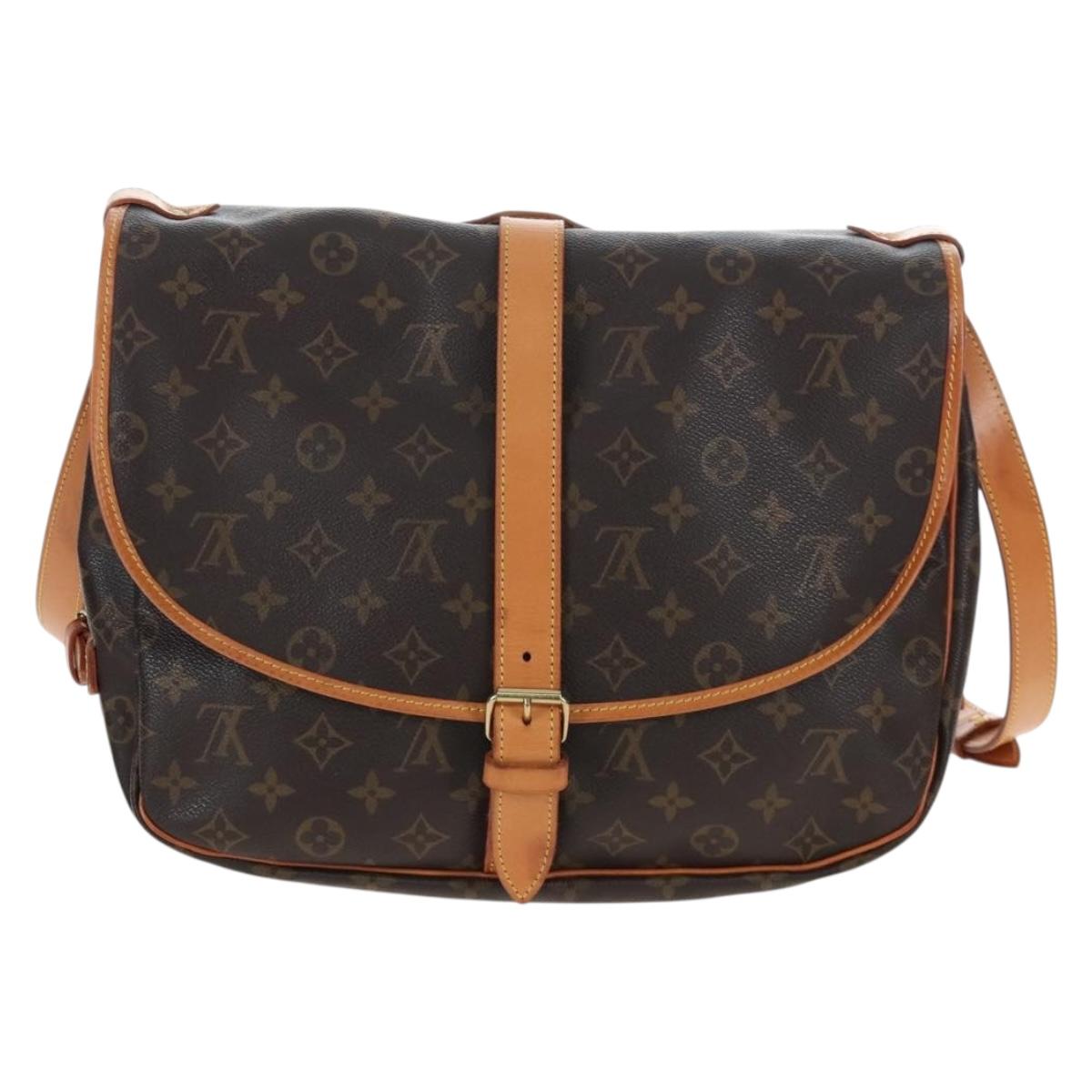 LOUIS VUITTON Monogram Saumur 35 Shoulder Bag M42254 LV Auth 205365V
