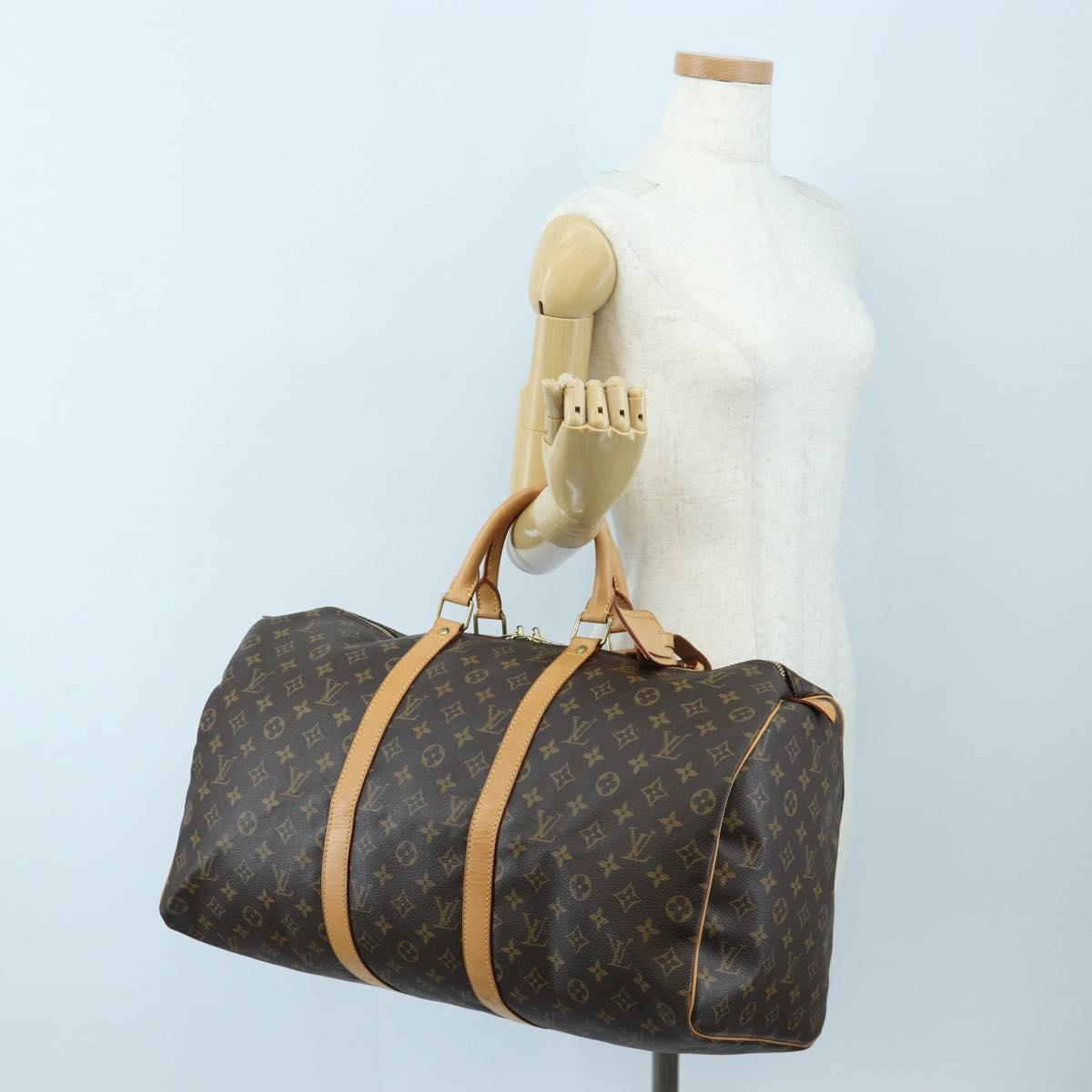 LOUIS VUITTON Monogram Keepall 50 Boston Bag M41426 LV Auth 205367V