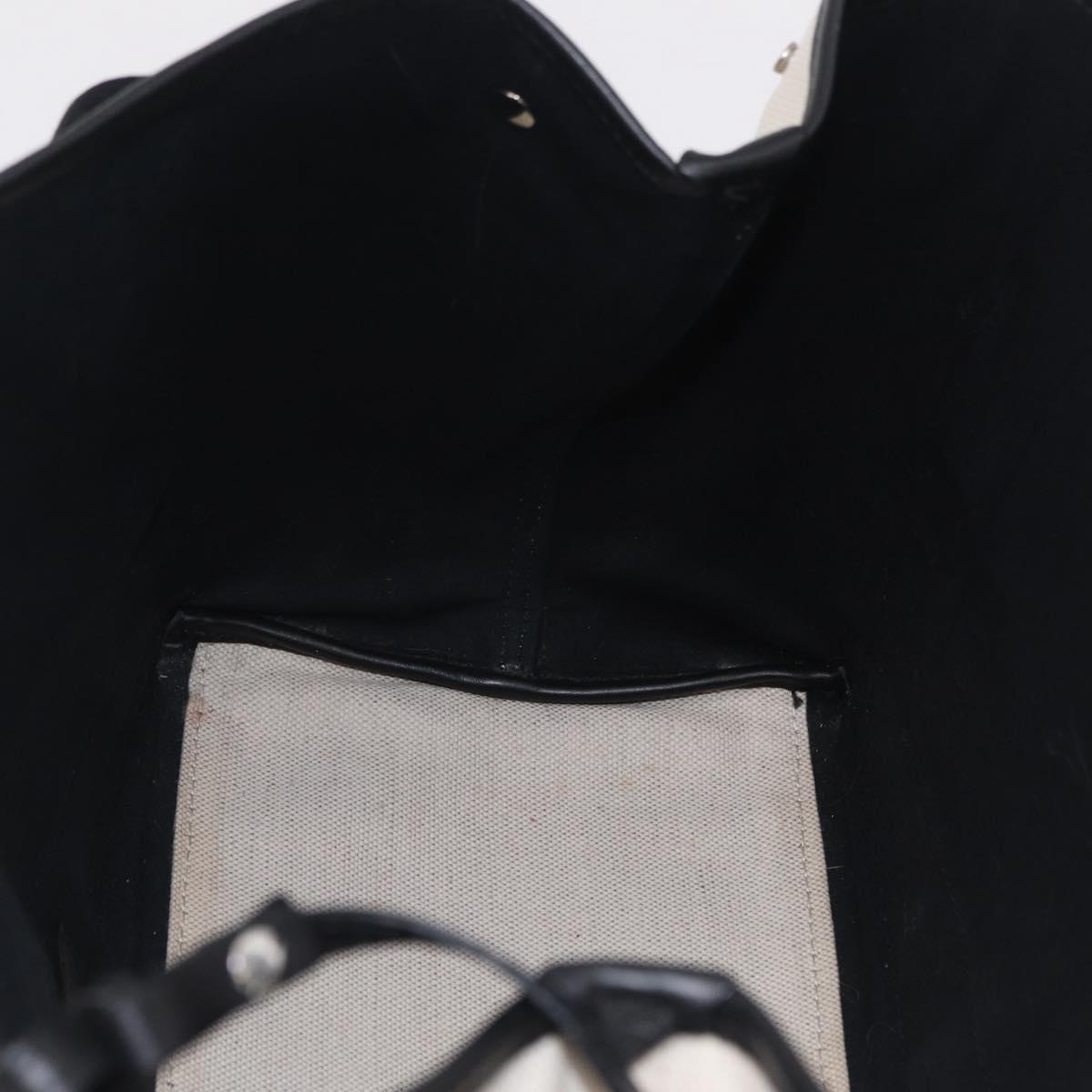 Balenciaga Navy Cabas Hand Bag Canvas White Silver 339933 Auth 205373V