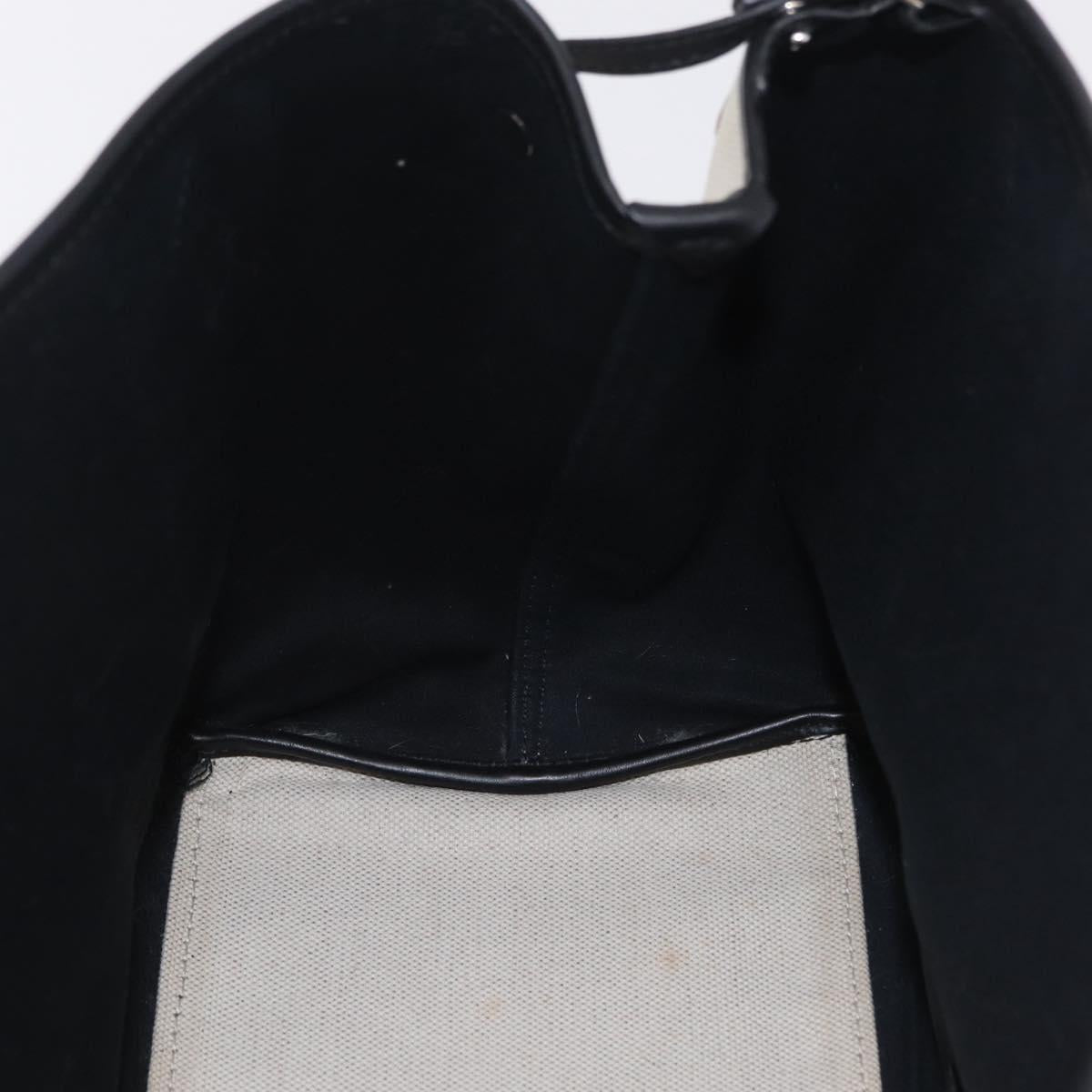 Balenciaga Navy Cabas Hand Bag Canvas White Silver 339933 Auth 205373V