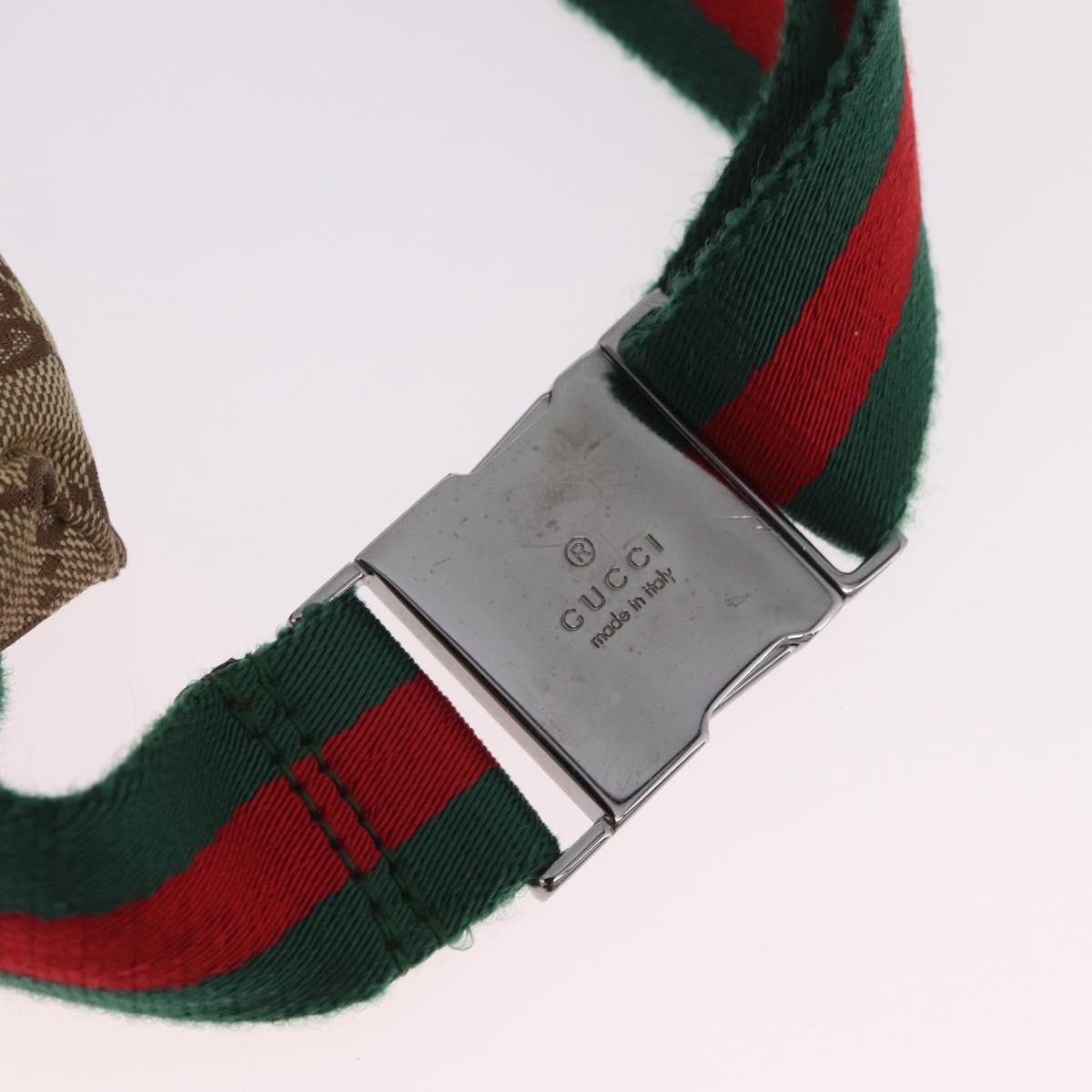 GUCCI GG Canvas Web Sherry Line Waist Bag Beige Silver 28566 Auth 205382A