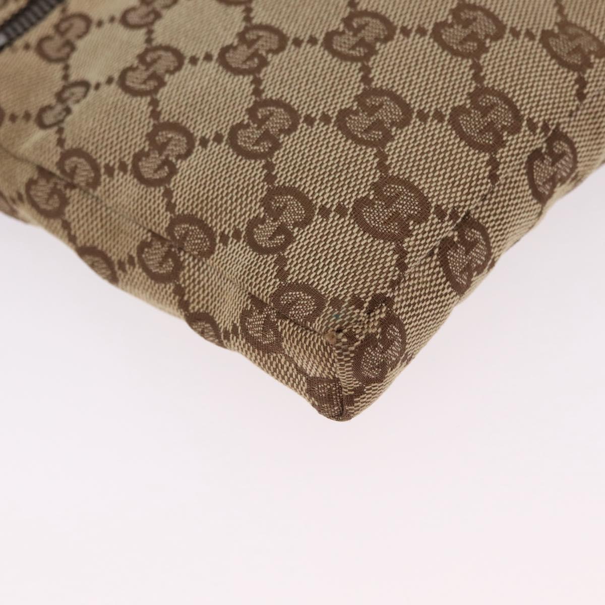 GUCCI GG Canvas Web Sherry Line Waist Bag Beige Silver 28566 Auth 205382A