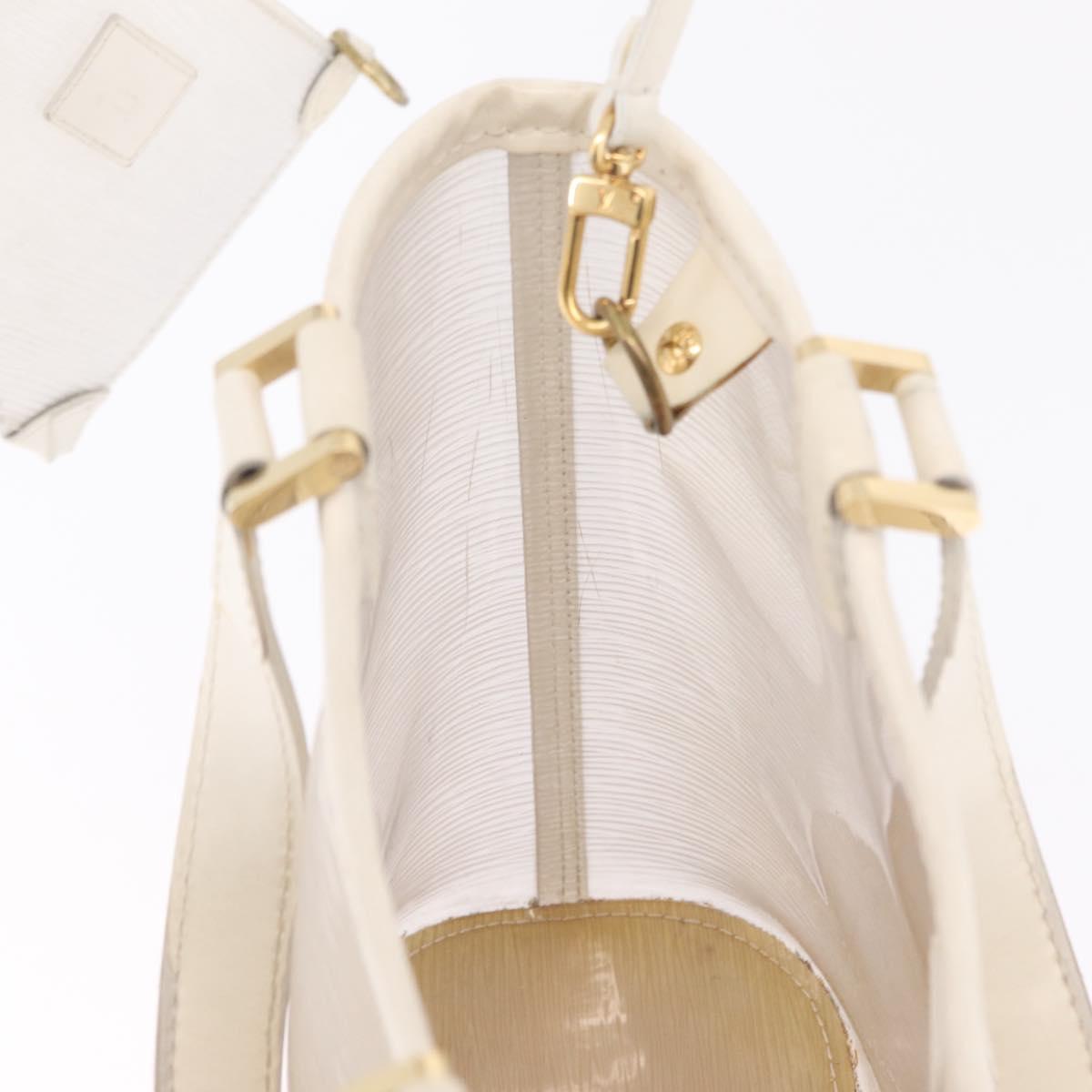 LOUIS VUITTON Epi Plage Mini lagoon Bay Hand Bag White M92263 LV Auth 205391A