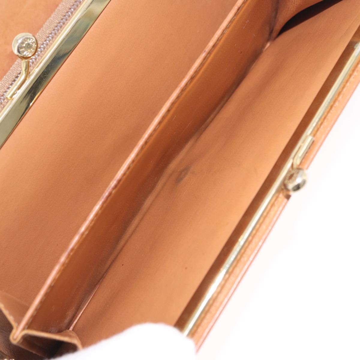 CELINE Macadam Canvas Long Wallet PVC Beige Gold Auth 205392A