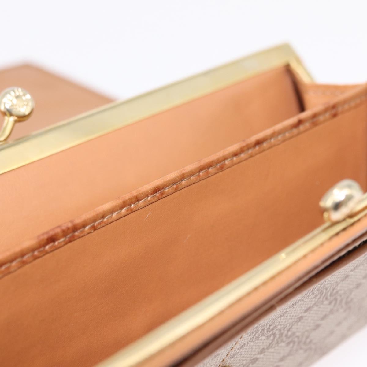 CELINE Macadam Canvas Long Wallet PVC Beige Gold Auth 205392A