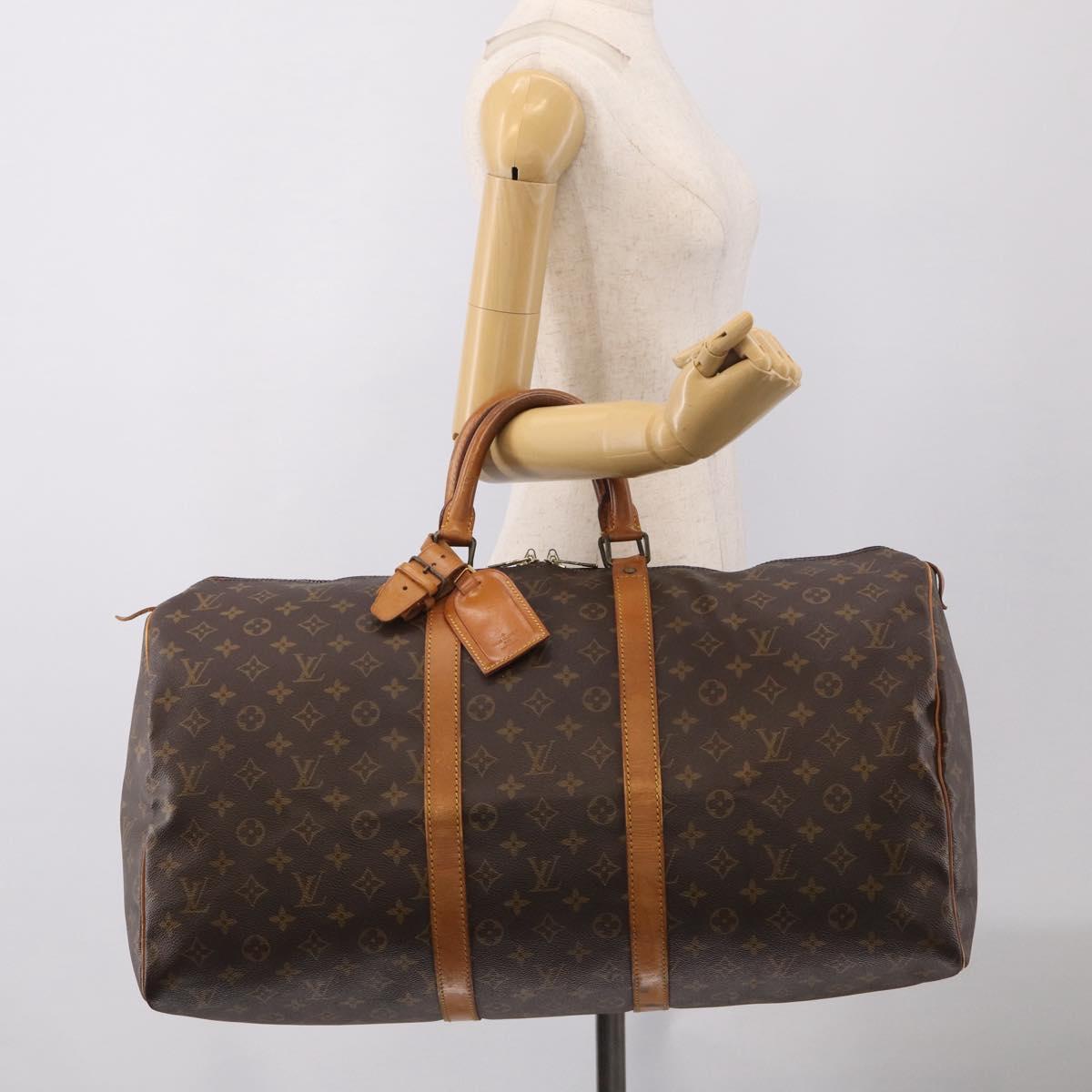 LOUIS VUITTON Monogram Keepall 55 Boston Bag M41424 LV Auth 205394