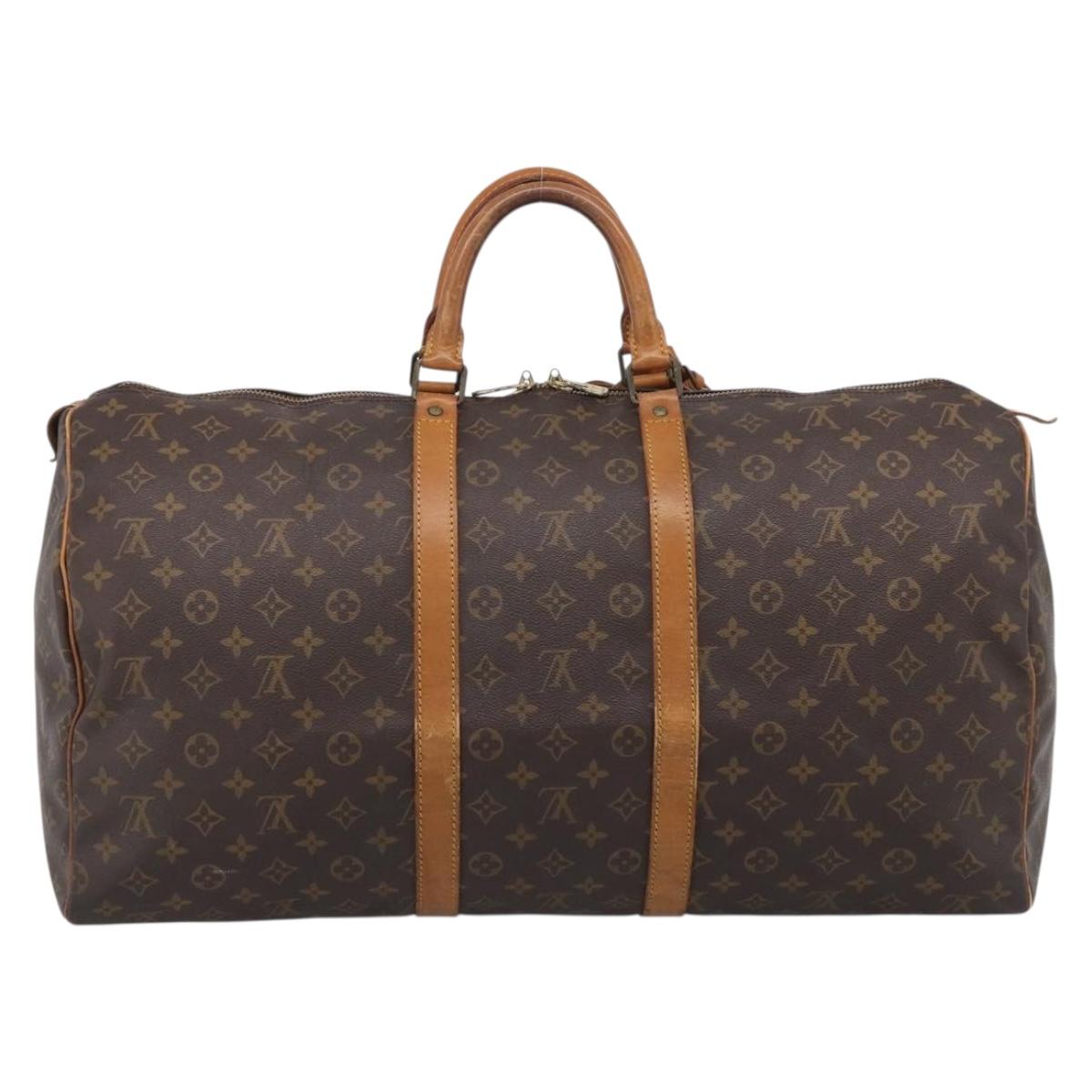 LOUIS VUITTON Monogram Keepall 55 Boston Bag M41424 LV Auth 205394