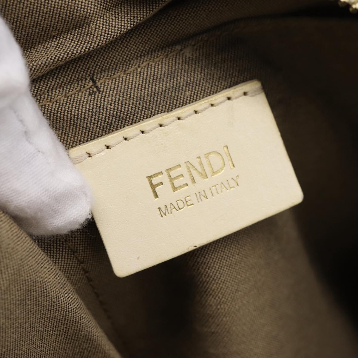 FENDI Zucca Canvas Tote Bag PVC White Gold ANF 108 Auth 205396V