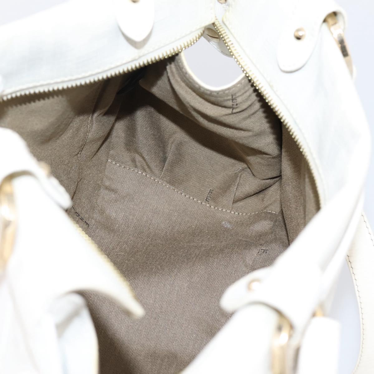 FENDI Zucca Canvas Tote Bag PVC White Gold ANF 108 Auth 205396V