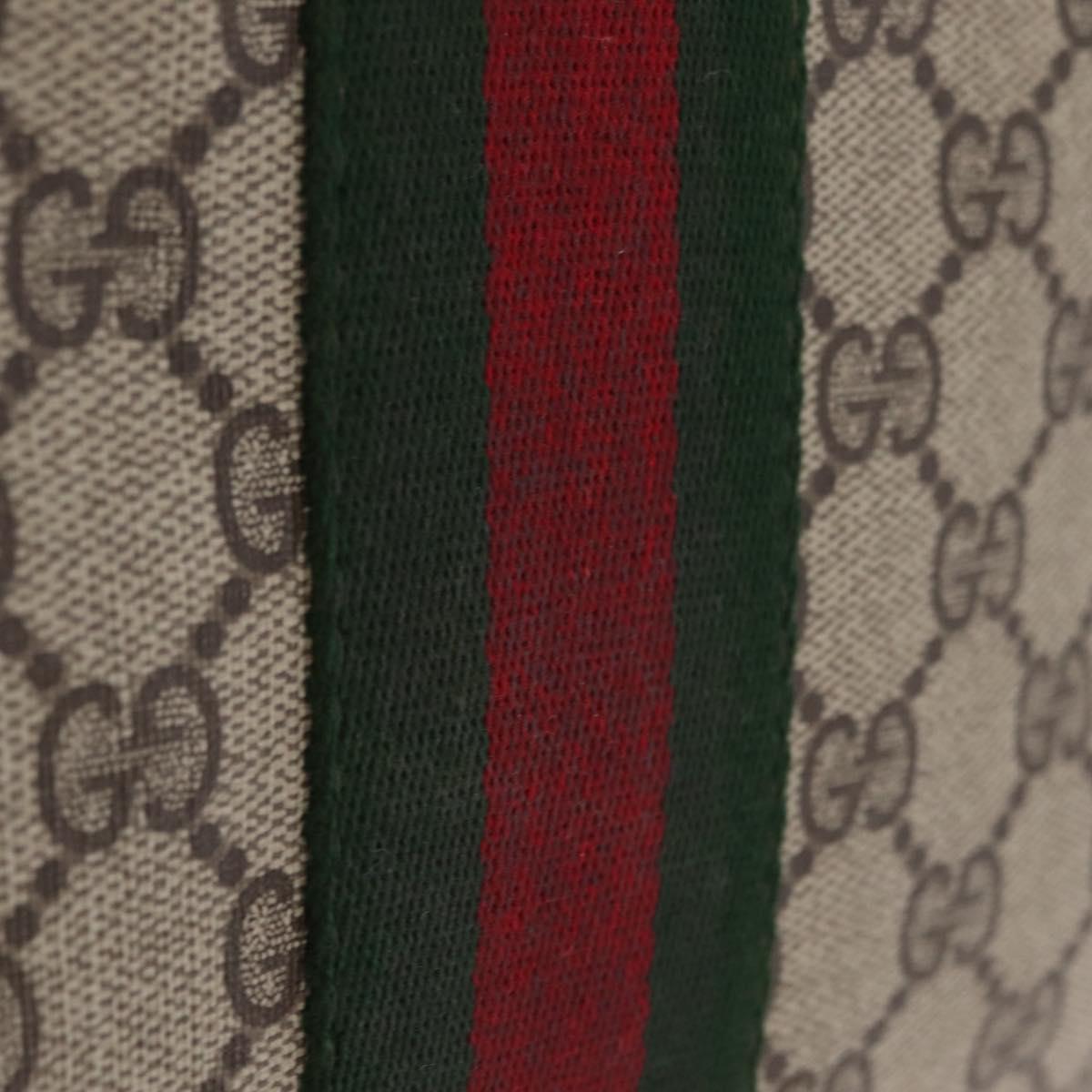 GUCCI GG Supreme Web Sherry Line Bag PVC Beige Gold 67 014 3087 Auth 205398