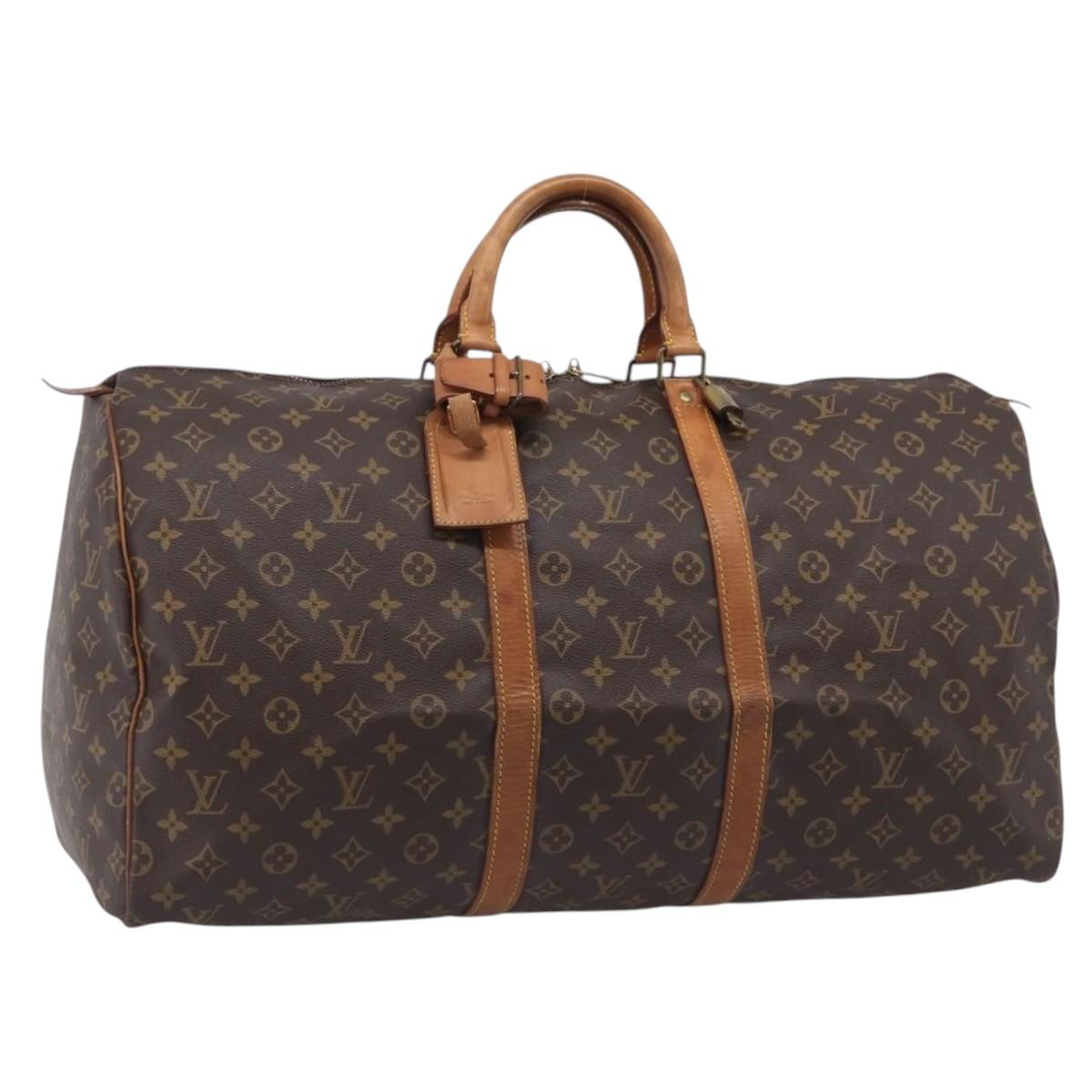 LOUIS VUITTON Monogram Keepall 55 Boston Bag M41424 LV Auth 205401V