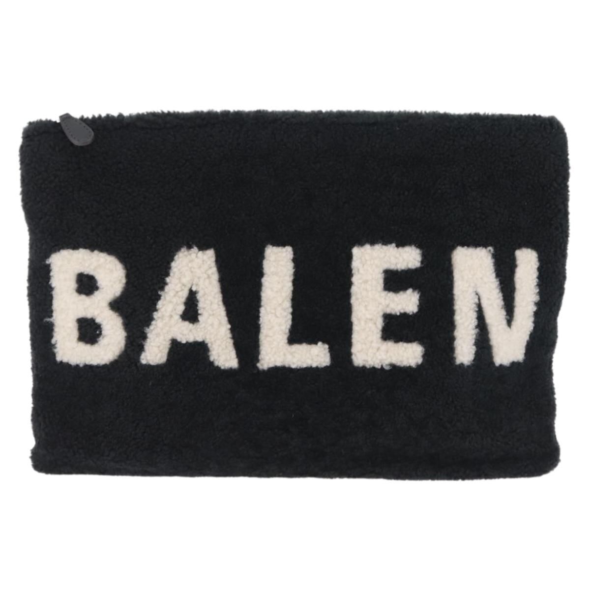 Balenciaga Clutch Bag Shearing Black Silver 492681 Auth 205402V