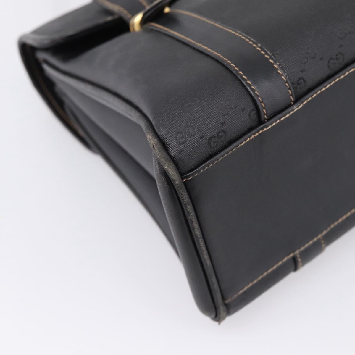 GUCCI Micro GG Supreme Hand Bag PVC Black Gold 000 46 4857 Auth 205404
