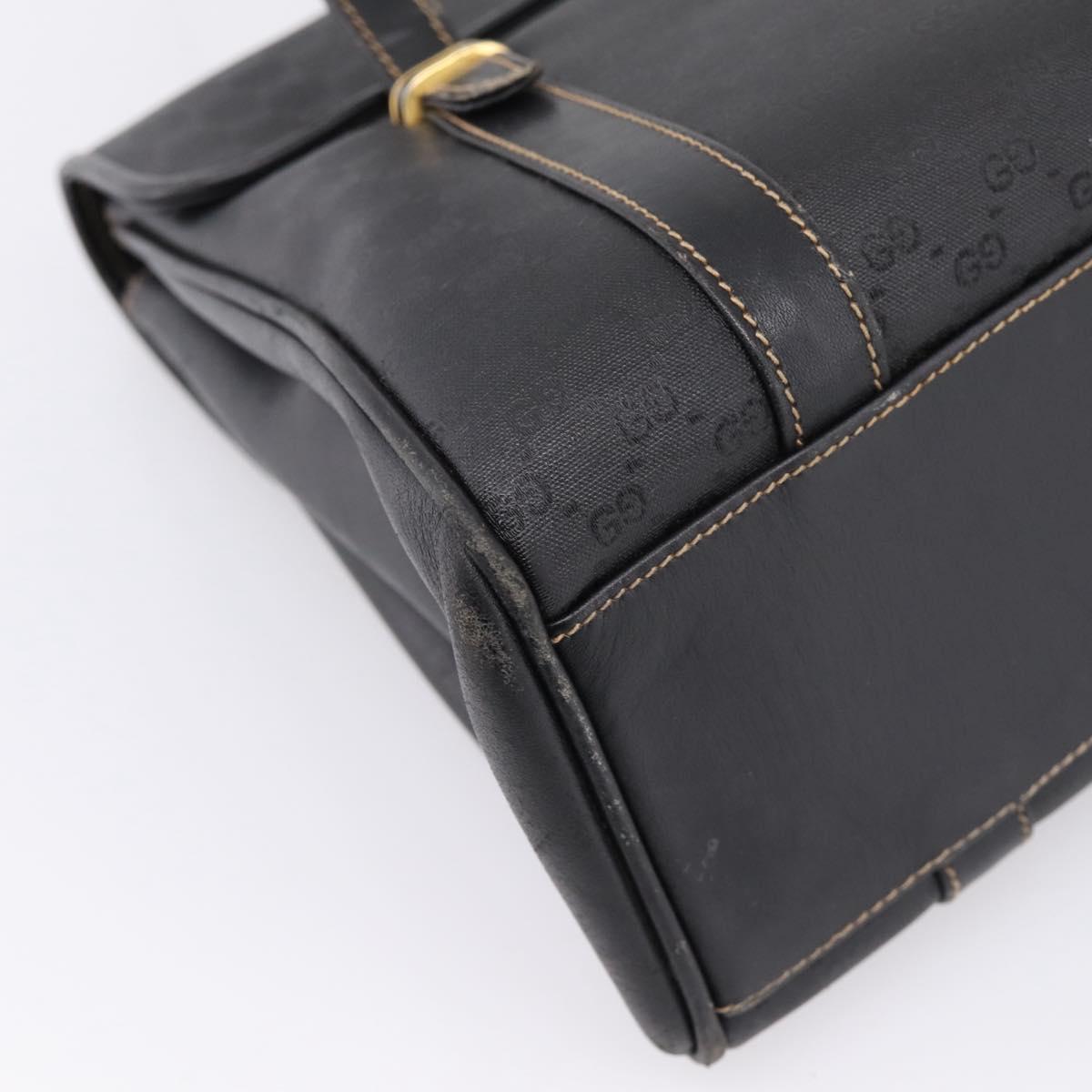 GUCCI Micro GG Supreme Hand Bag PVC Black Gold 000 46 4857 Auth 205404