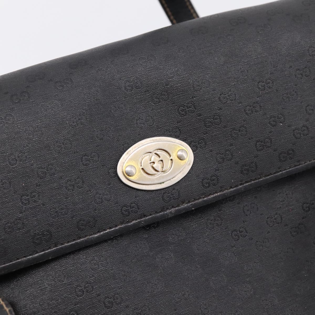 GUCCI Micro GG Supreme Hand Bag PVC Black Gold 000 46 4857 Auth 205404