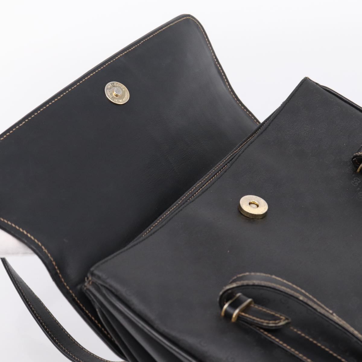 GUCCI Micro GG Supreme Hand Bag PVC Black Gold 000 46 4857 Auth 205404