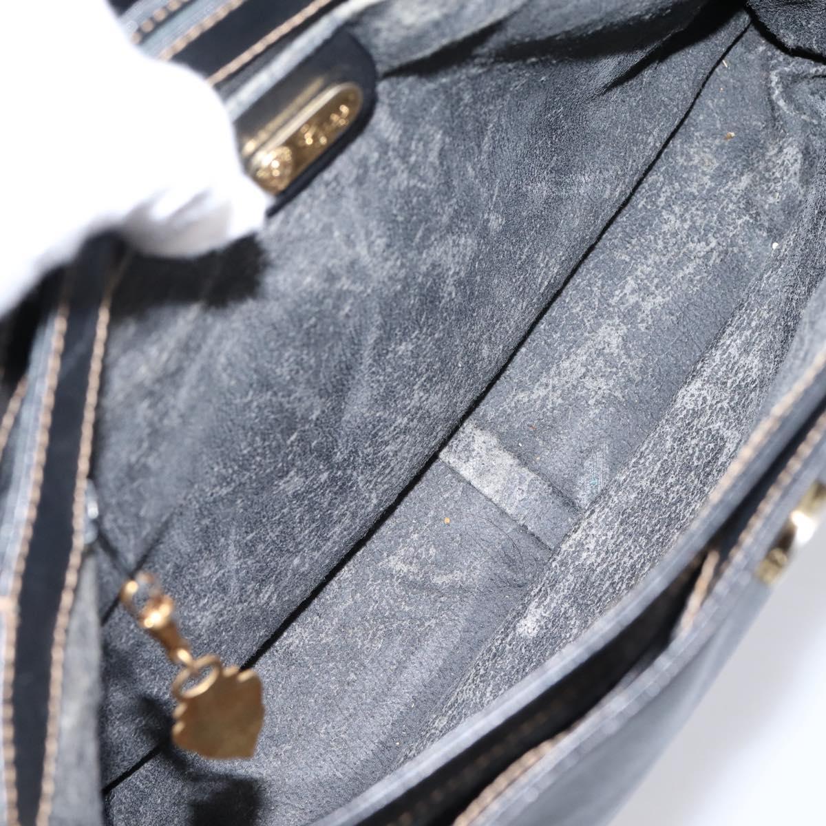 GUCCI Micro GG Supreme Hand Bag PVC Black Gold 000 46 4857 Auth 205404