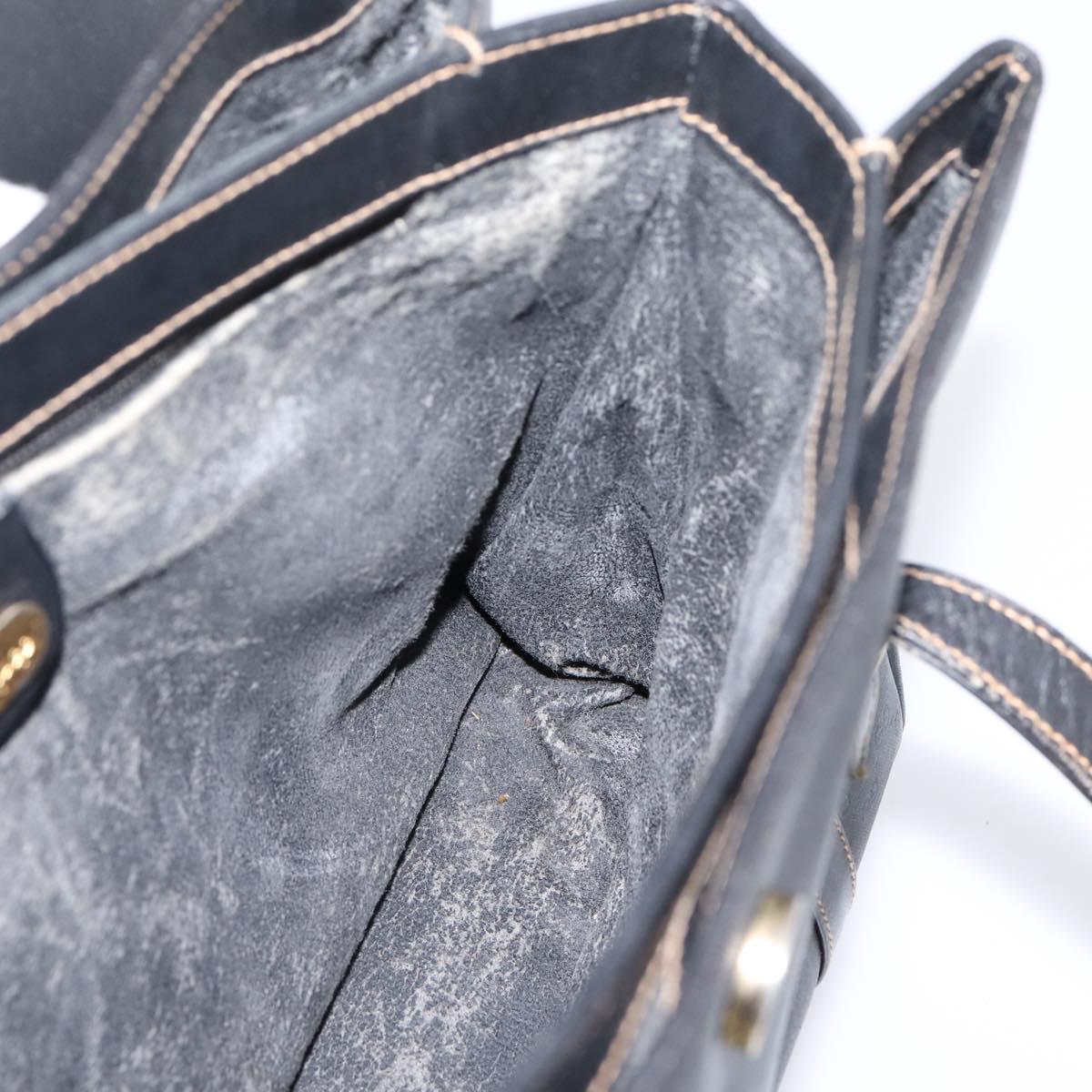 GUCCI Micro GG Supreme Hand Bag PVC Black Gold 000 46 4857 Auth 205404
