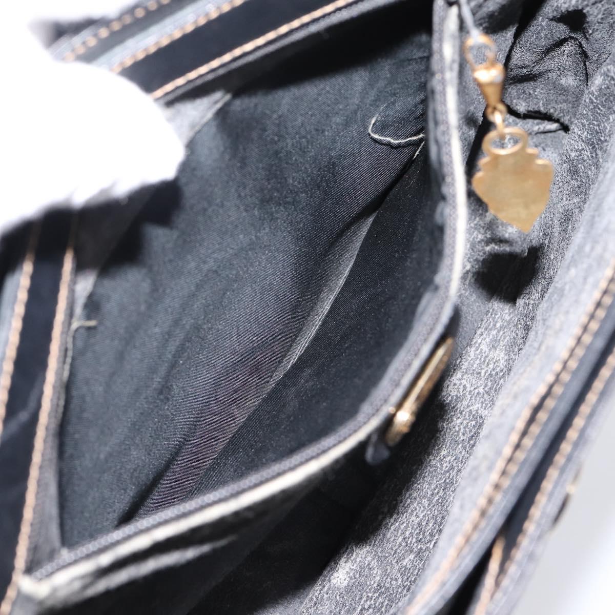 GUCCI Micro GG Supreme Hand Bag PVC Black Gold 000 46 4857 Auth 205404