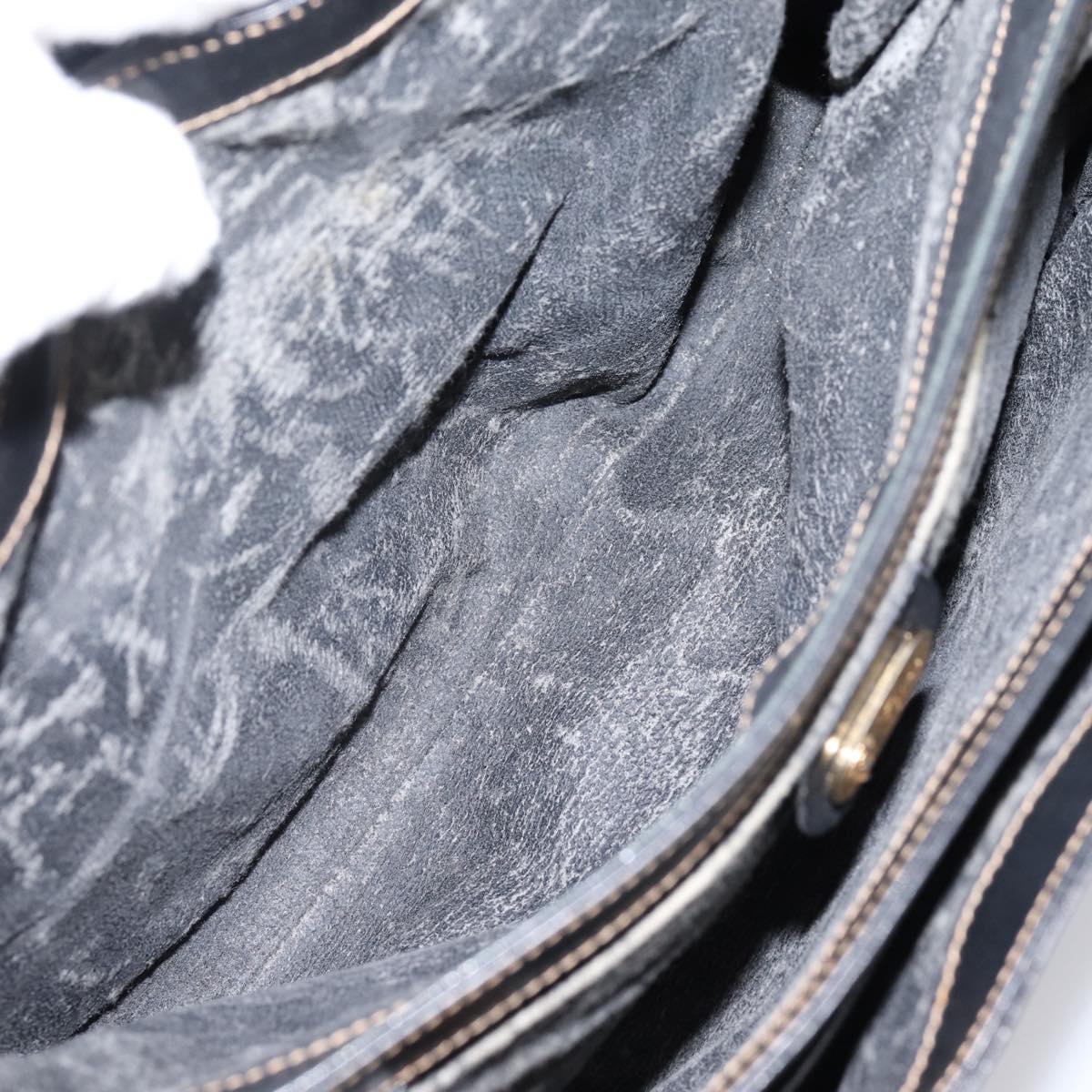 GUCCI Micro GG Supreme Hand Bag PVC Black Gold 000 46 4857 Auth 205404