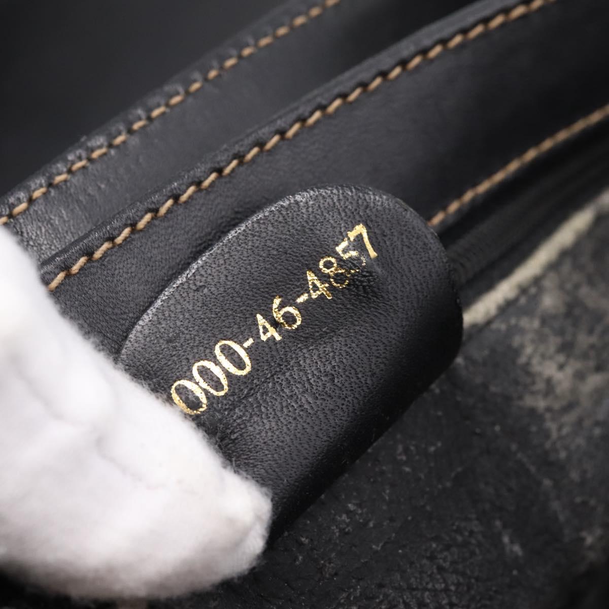 GUCCI Micro GG Supreme Hand Bag PVC Black Gold 000 46 4857 Auth 205404