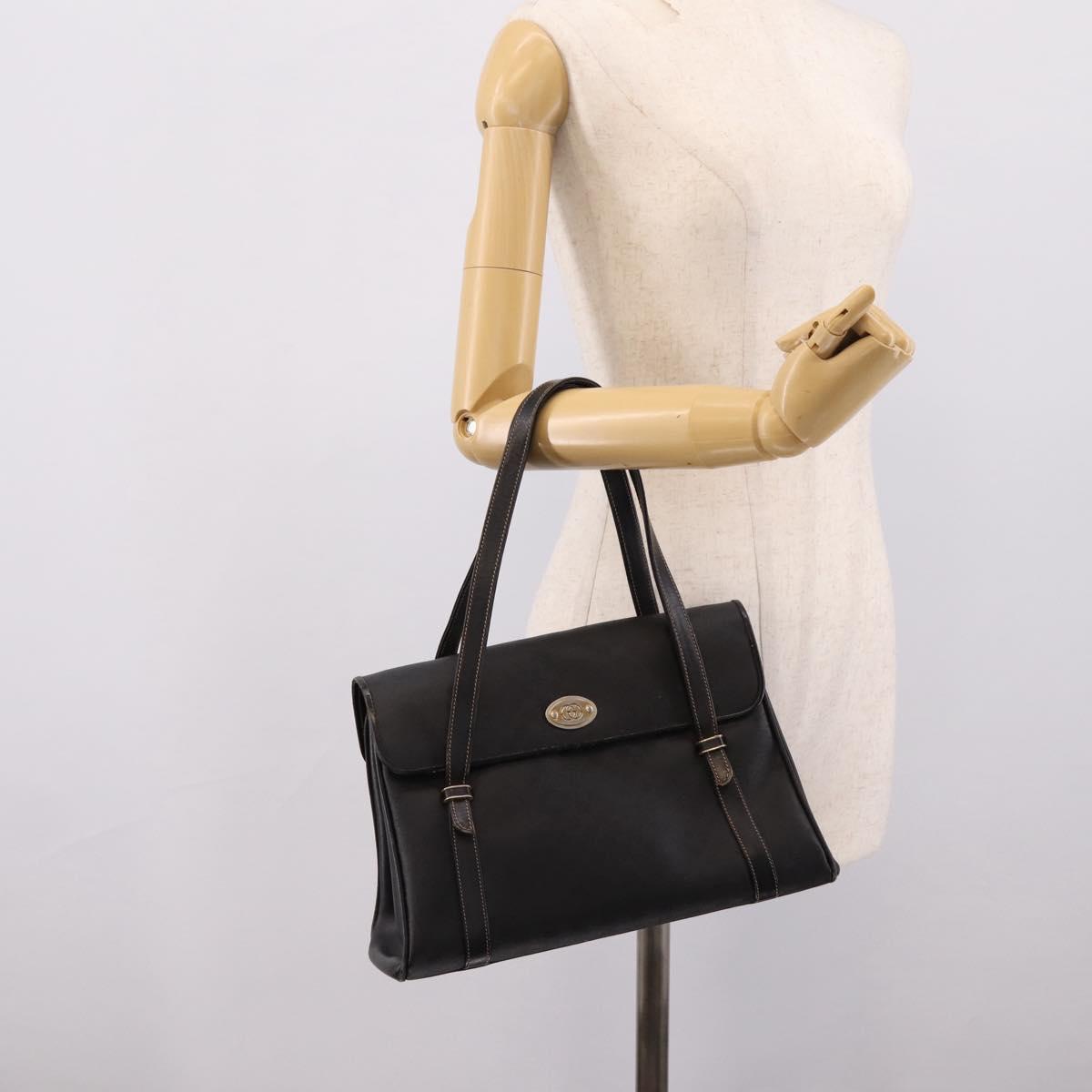 GUCCI Micro GG Supreme Hand Bag PVC Black Gold 000 46 4857 Auth 205404