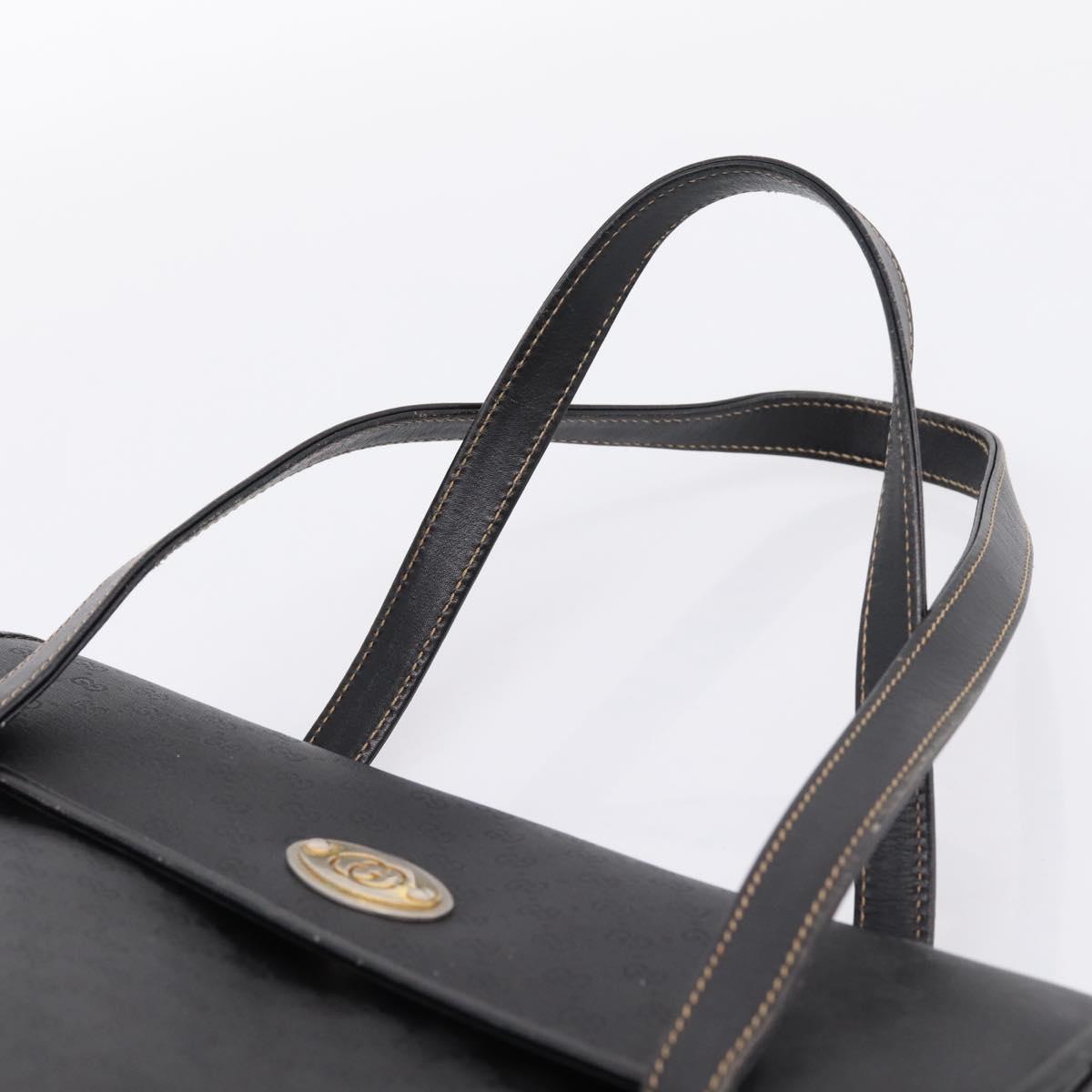 GUCCI Micro GG Supreme Hand Bag PVC Black Gold 000 46 4857 Auth 205404