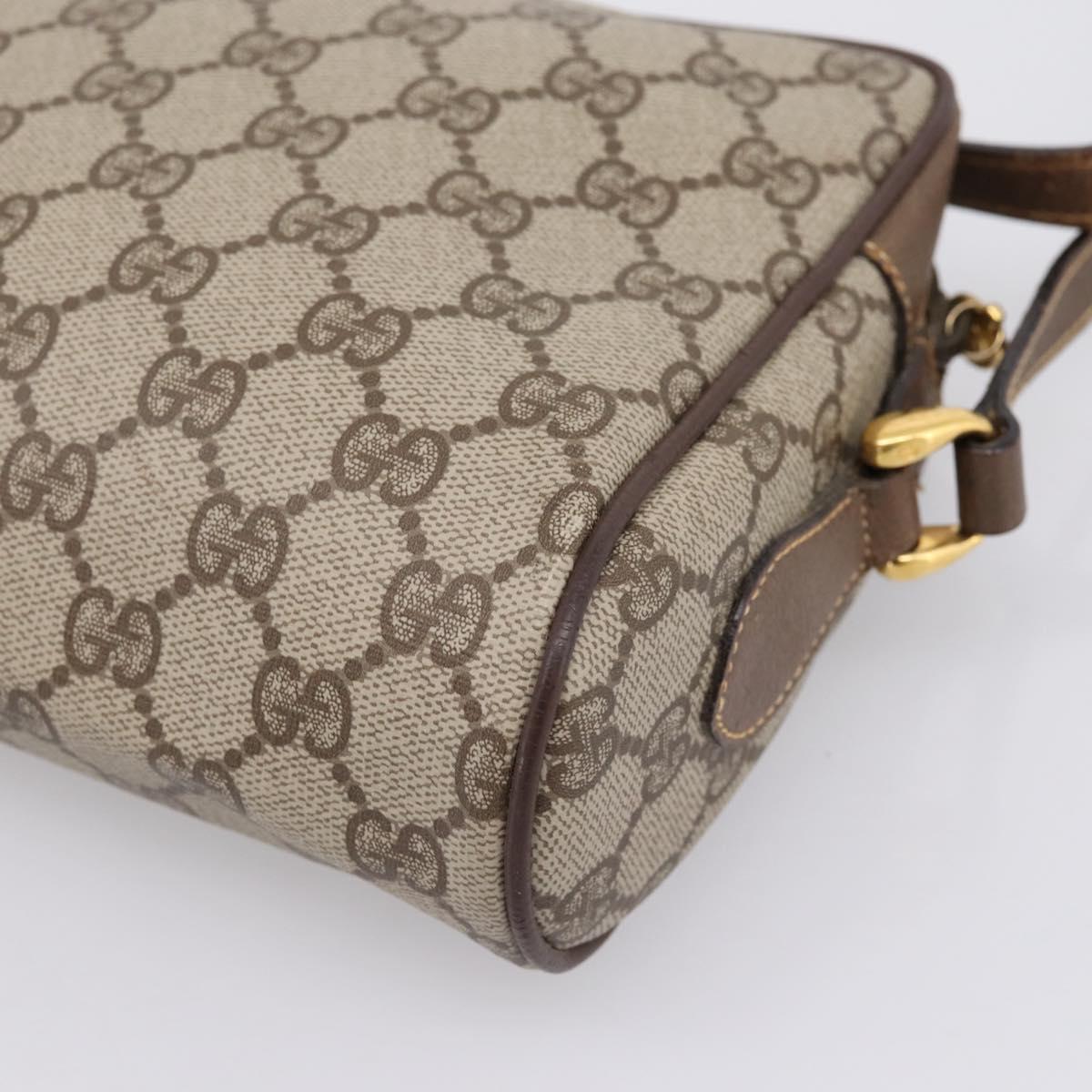 GUCCI GG Supreme Web Sherry Line Bag PVC Beige Gold 001 115 6655 Auth 205406A