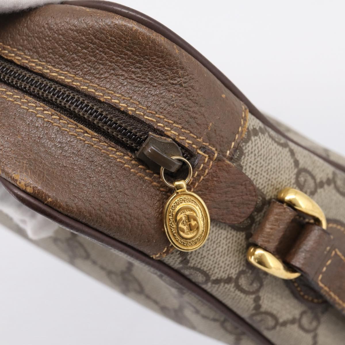 GUCCI GG Supreme Web Sherry Line Bag PVC Beige Gold 001 115 6655 Auth 205406A