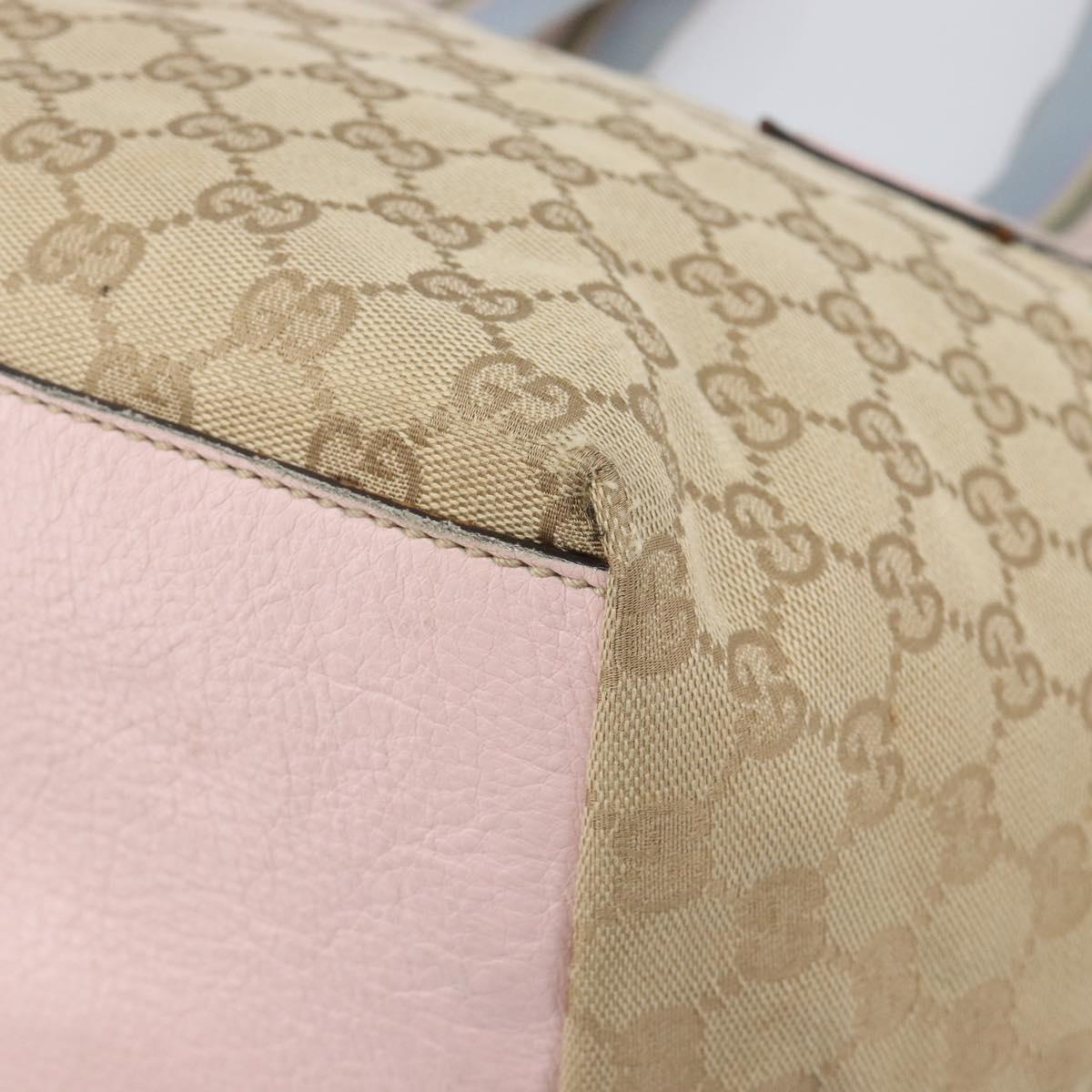 GUCCI GG Canvas Sherry Line Hand Bag Beige Gold 131230 Auth 205412