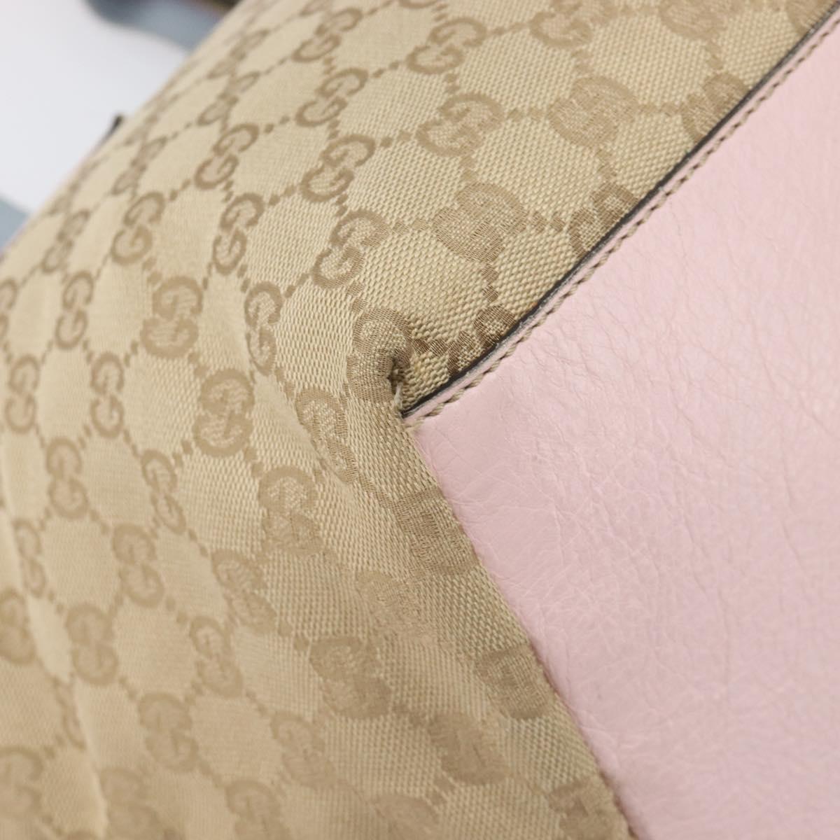 GUCCI GG Canvas Sherry Line Hand Bag Beige Gold 131230 Auth 205412