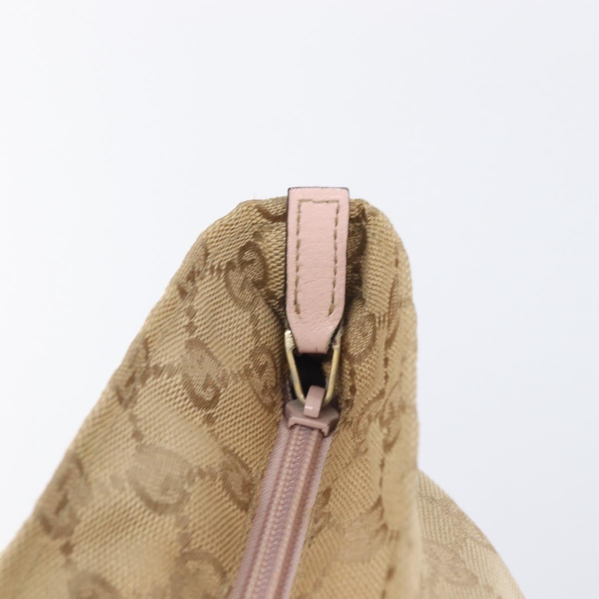 GUCCI GG Canvas Sherry Line Hand Bag Beige Gold 131230 Auth 205412
