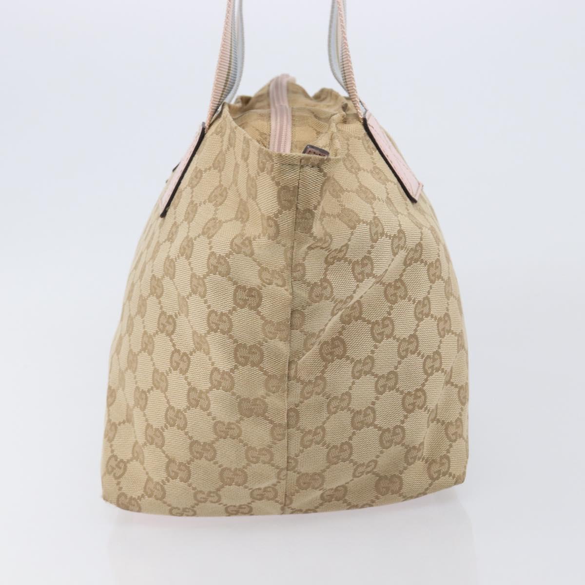 GUCCI GG Canvas Sherry Line Hand Bag Beige Gold 131230 Auth 205412